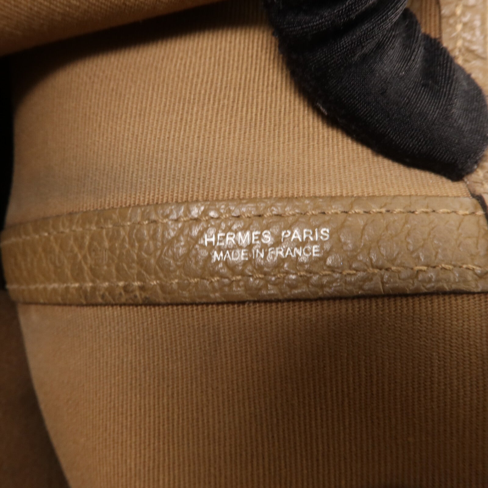 HERMES 帆布/Negonda皮革Garden Party PM手挽袋Etoupe