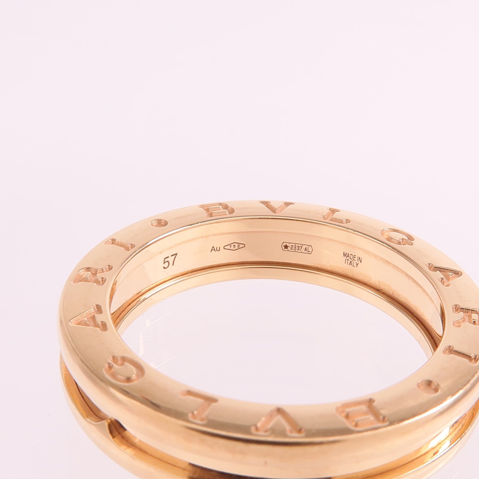 BVLGARI 18K玫瑰金B-zero1 Ring戒指Bvlgari#57/US#8