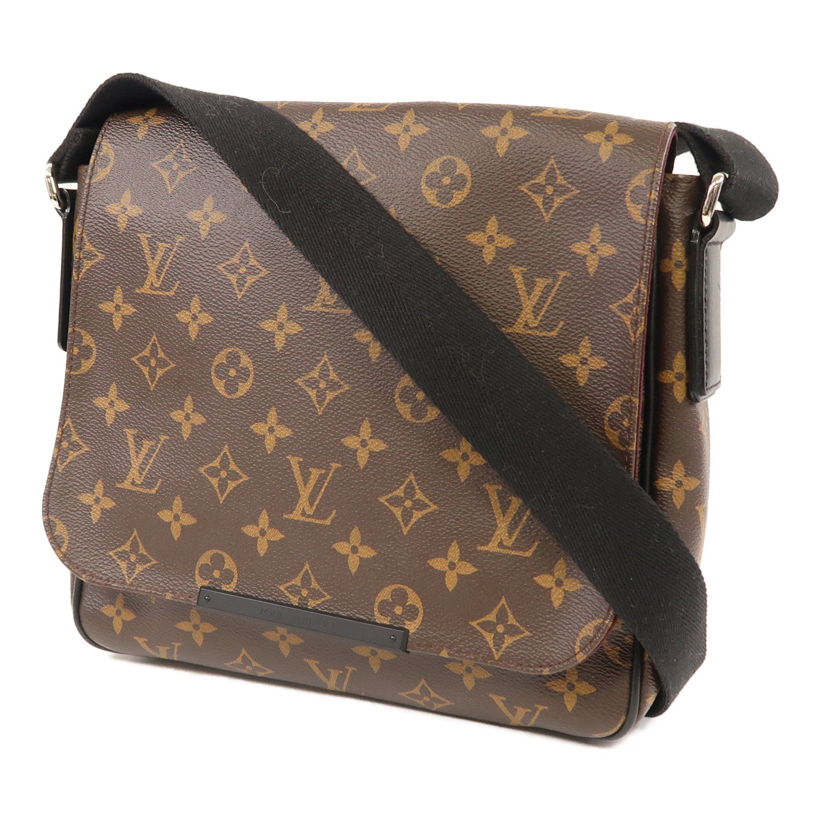 LOUIS VUITTON Monogram District PM銀扣肩背袋啡色