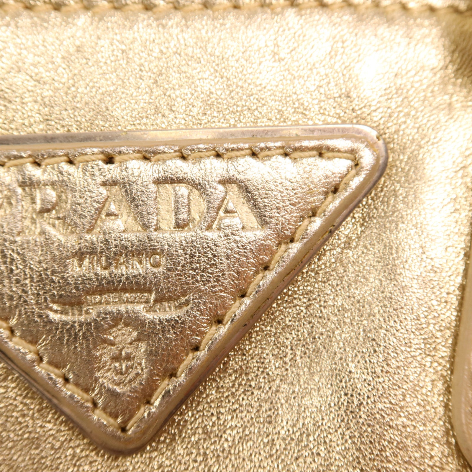 PRADA 羊皮皮革Handbag銀扣手挽肩背兩用袋