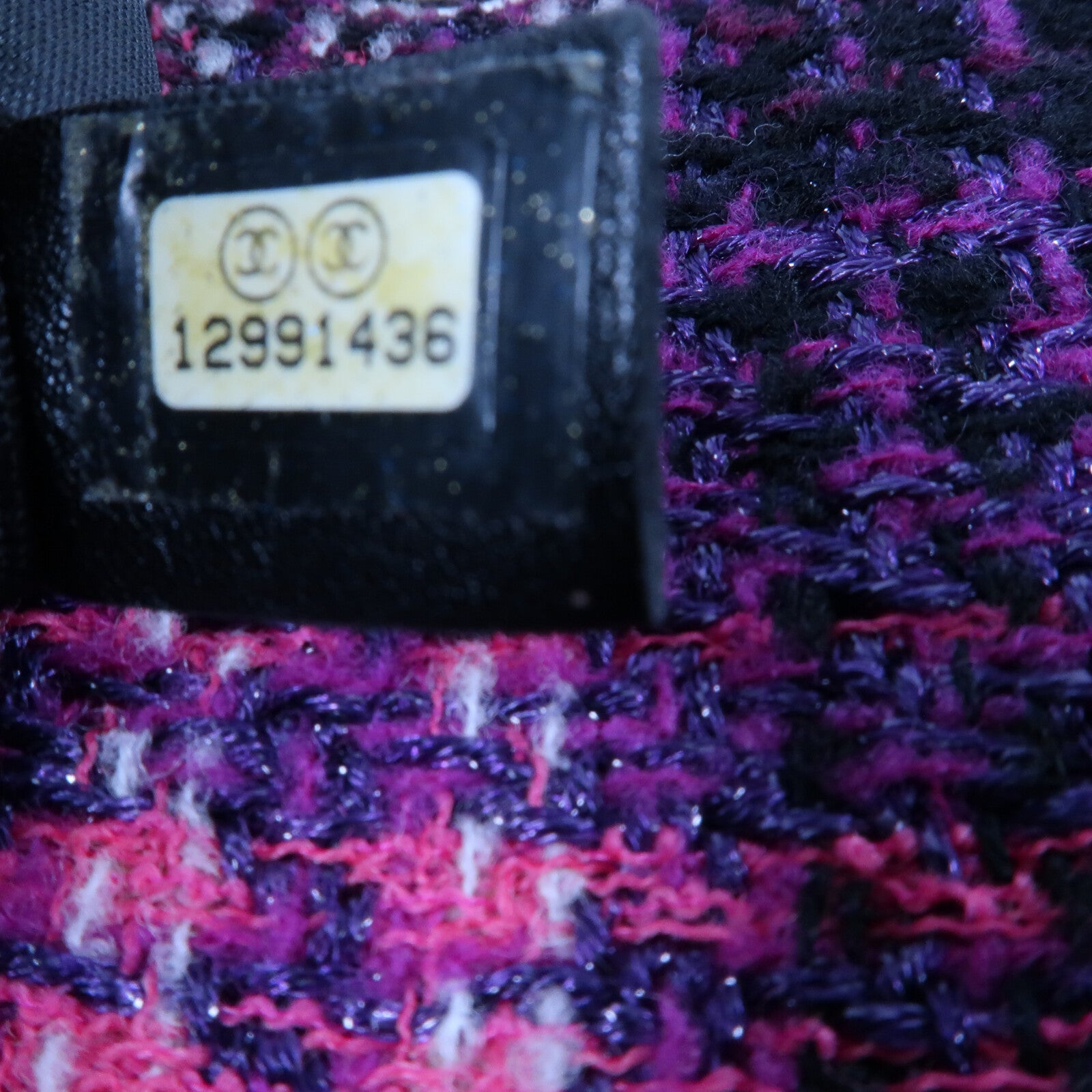 CHANEL 牛皮皮革/Tweed Portobello Tote銀扣鏈帶手挽肩背兩用袋