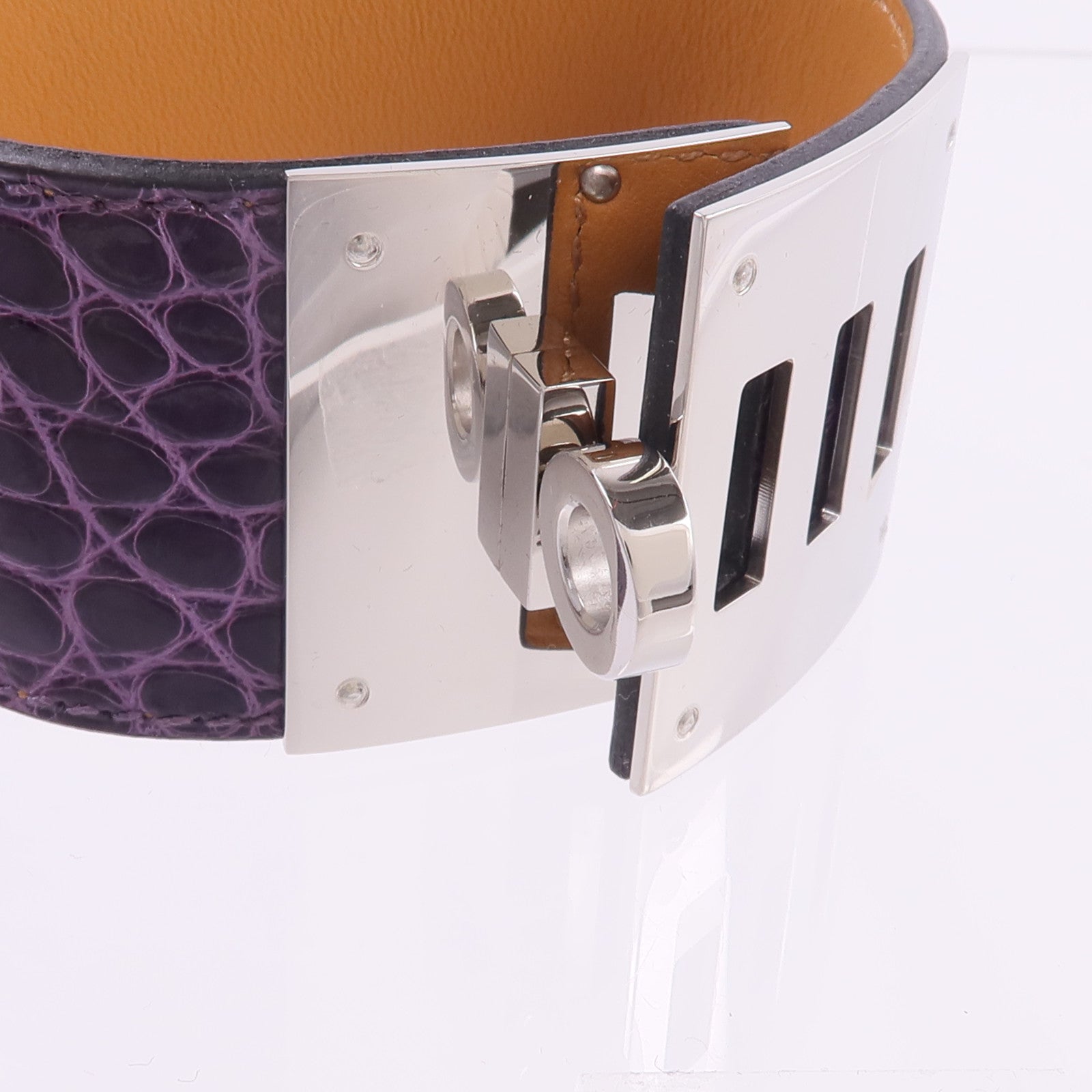 HERMES 【激減優惠】鱷魚皮革Kelly Dog手鐲Amethyst