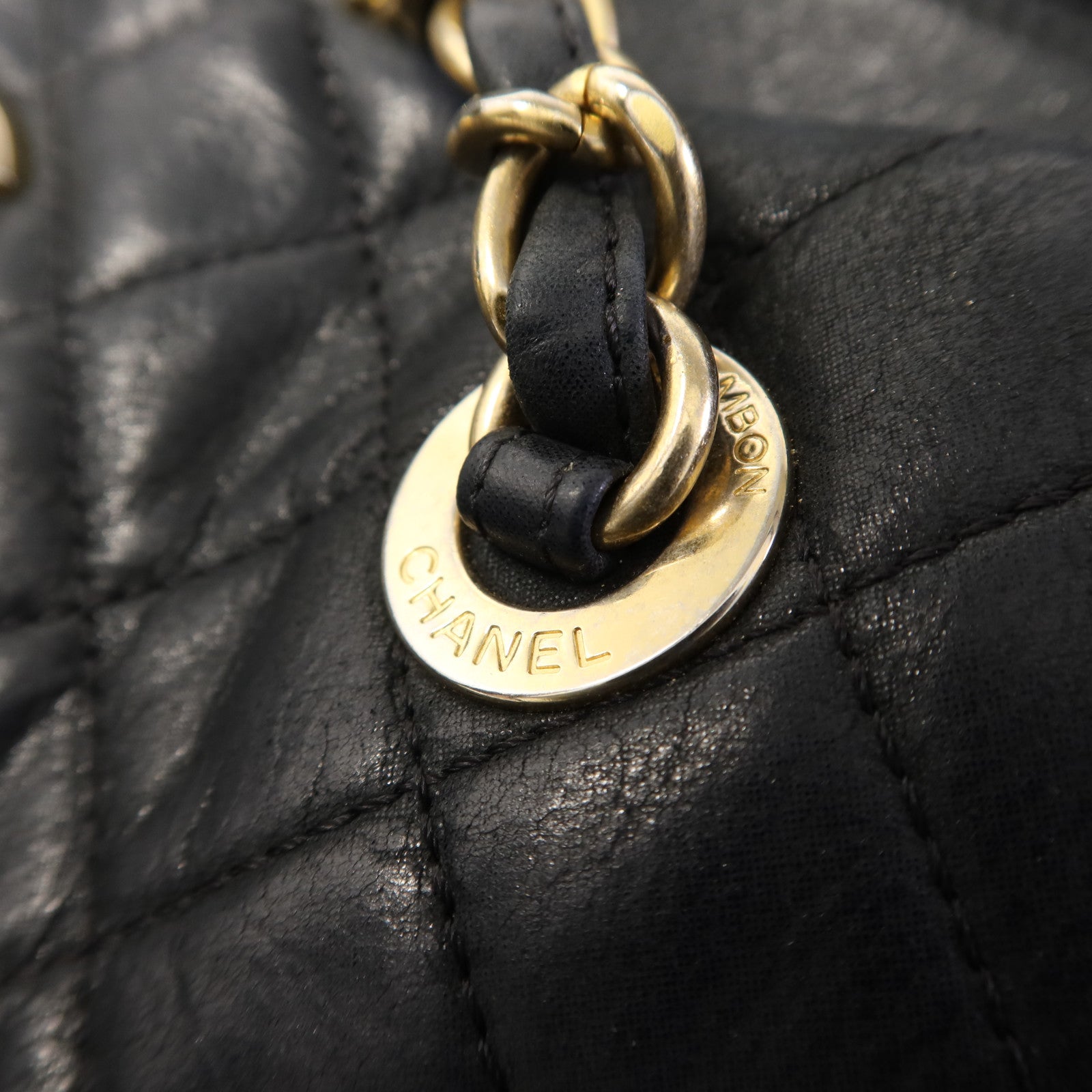 CHANEL 牛皮皮革Chain Shoulder Bag金扣鏈帶肩背袋
