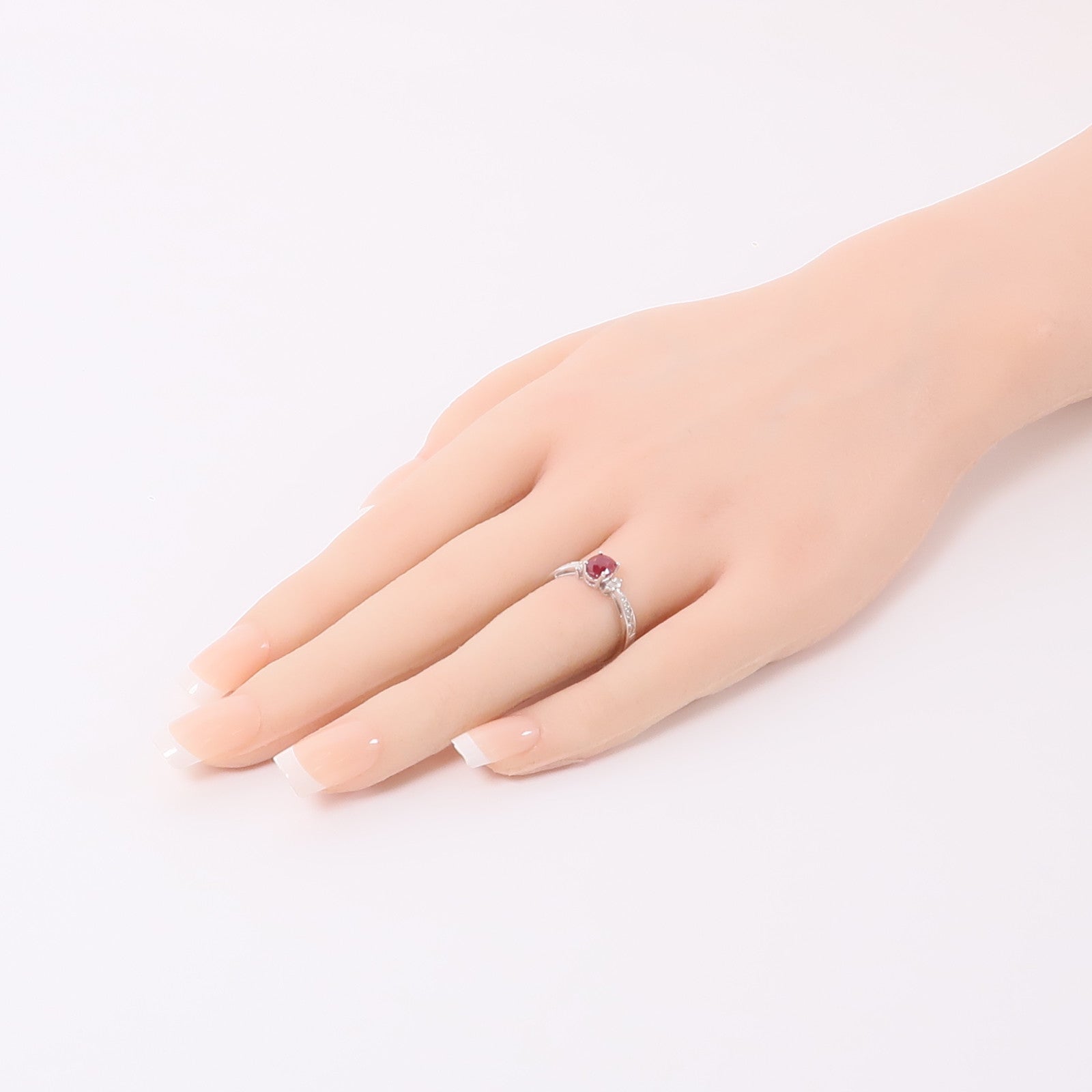 JEWELRY 18K白金Ruby/Diamond Ring紅寶石/鑽石戒指US#6.25