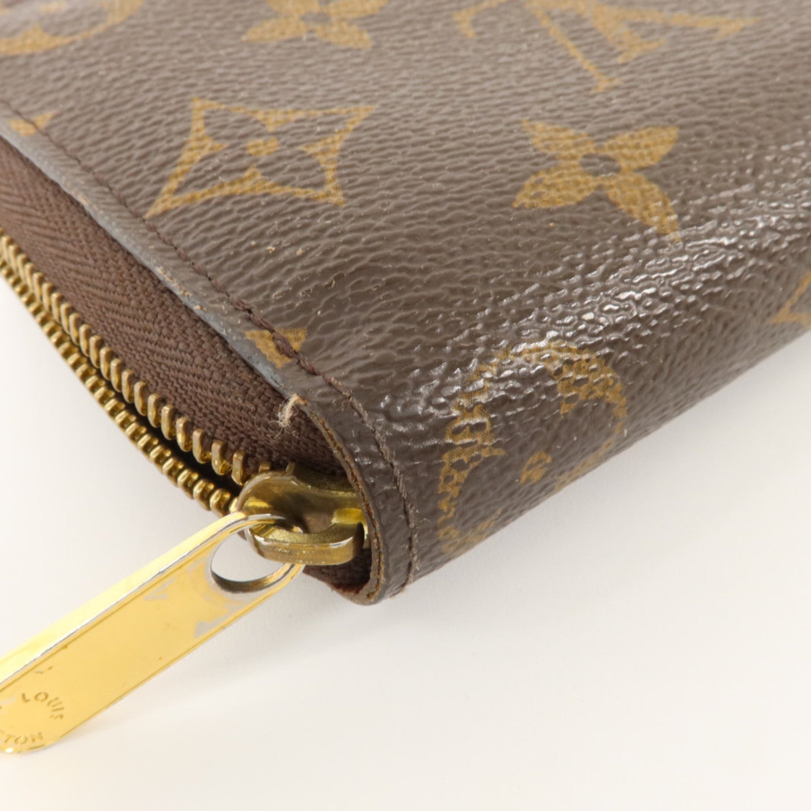 LOUIS VUITTON Monogram Zippy Coin Purse金扣零錢包棕色