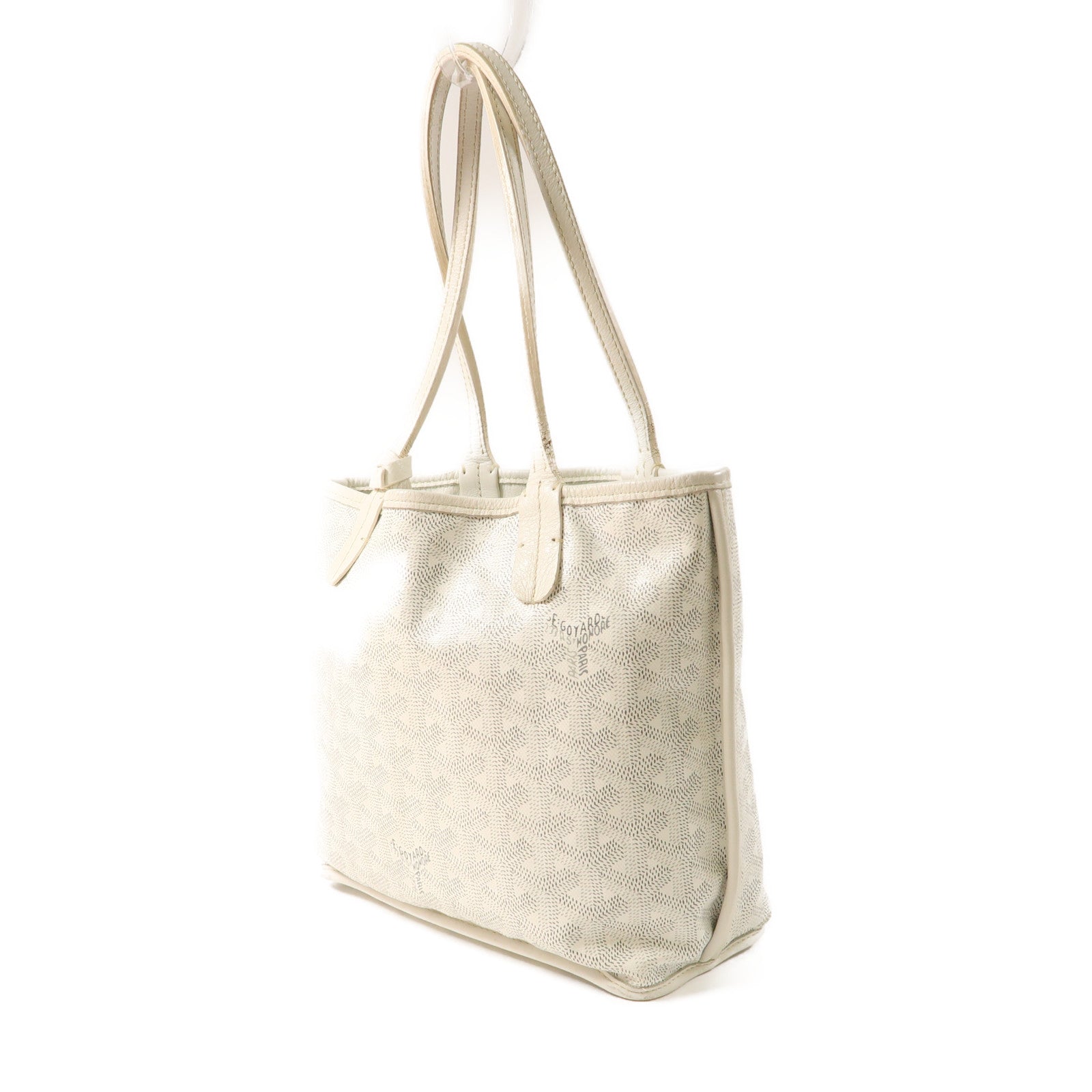 GOYARD 【激減優惠】塗層帆布Mini Anjou手挽袋白色