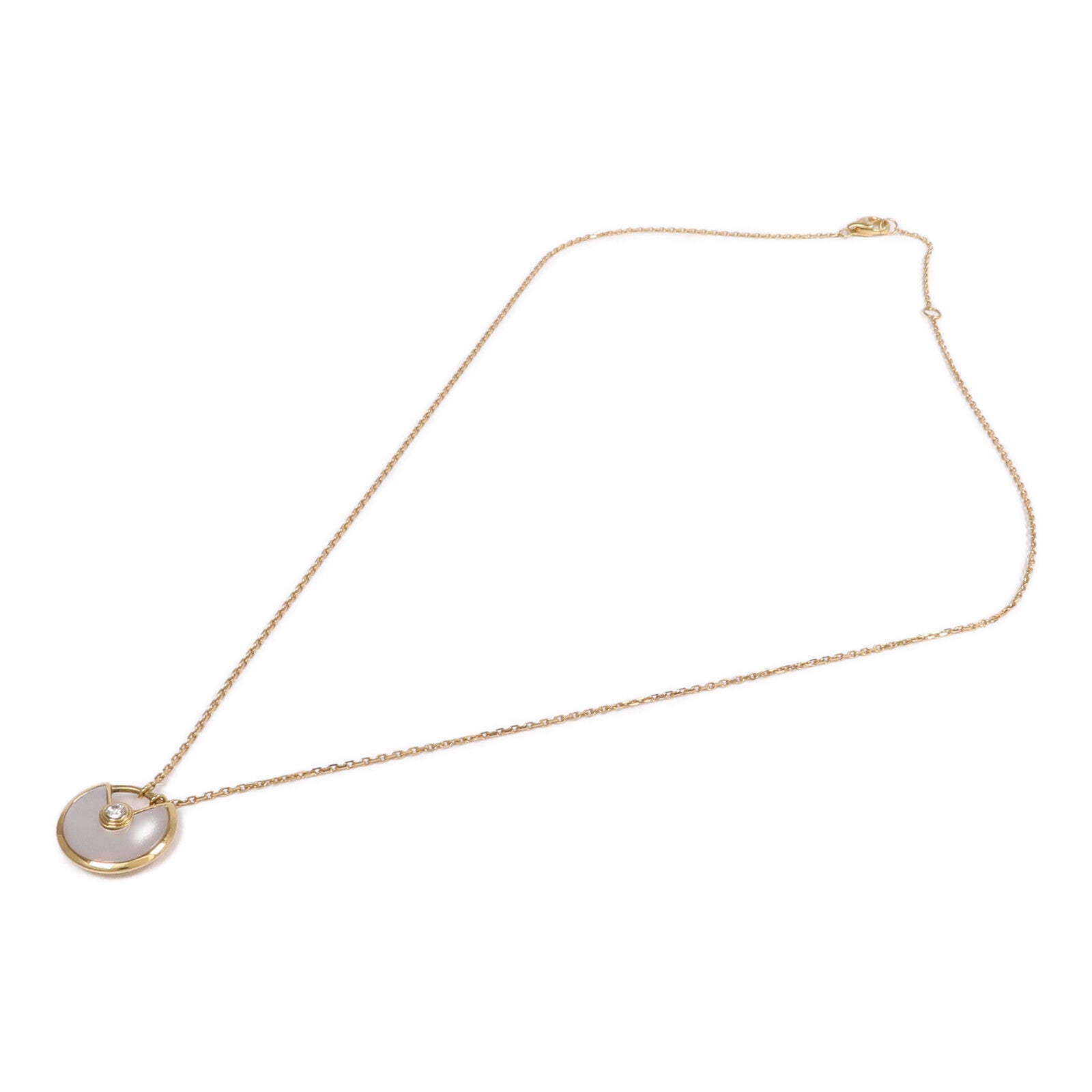 CARTIER 18K黃金Amulette de Cartier Necklace珍珠母貝/鑽石項鍊