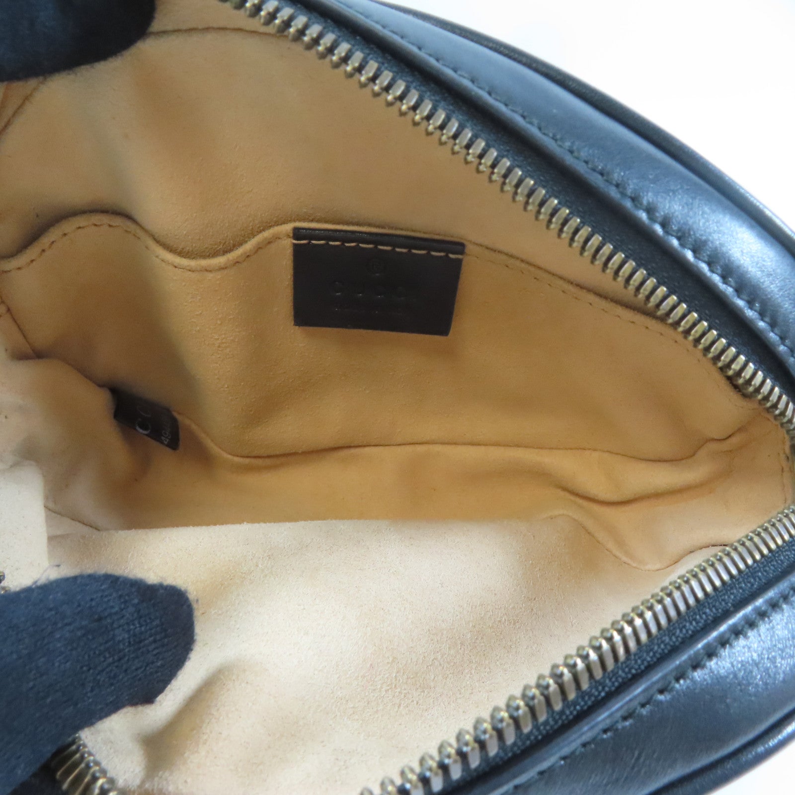 GUCCI 牛皮皮革GG Marmont Waist Bag金扣腰包黑色