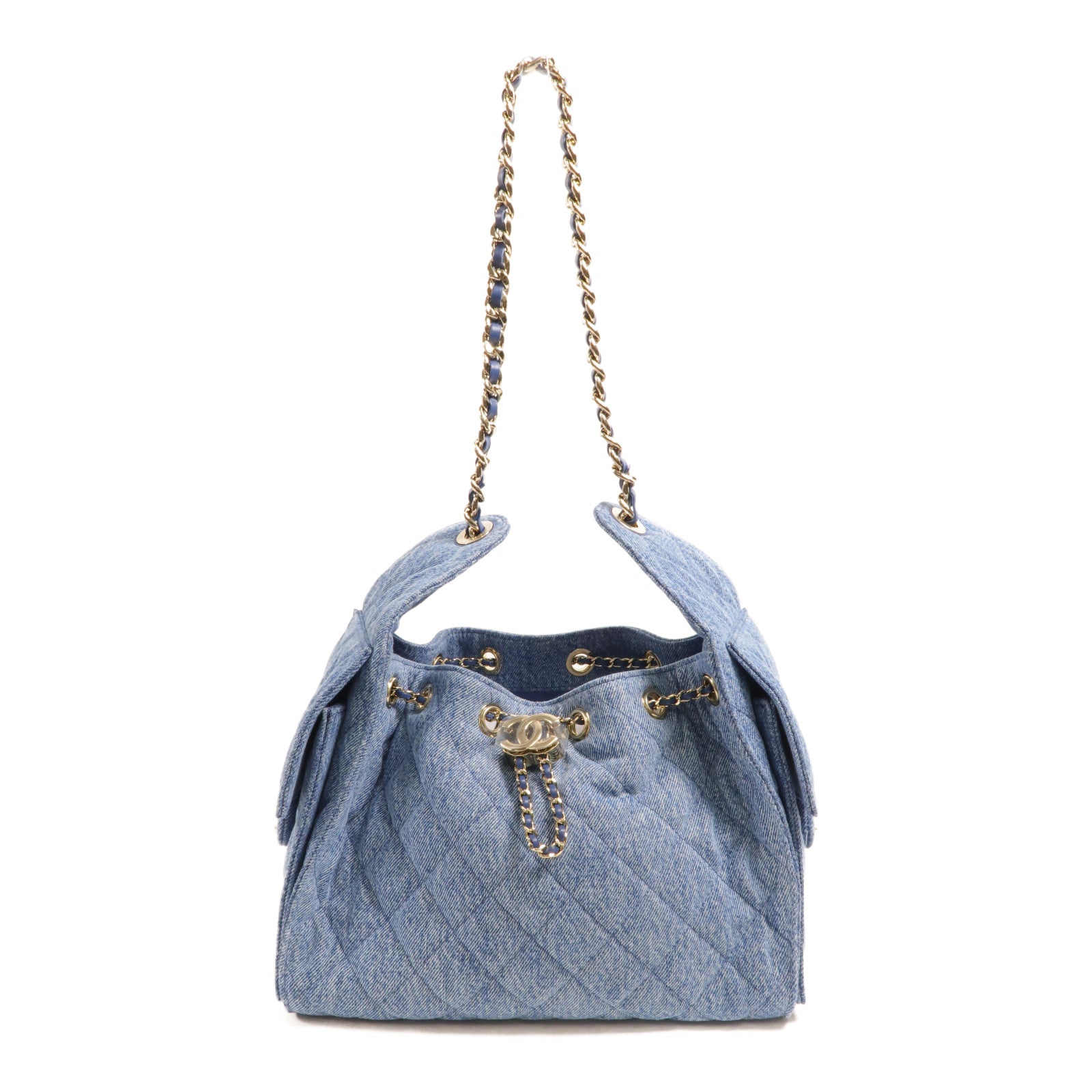 CHANEL 牛仔布Chanel 25 Small鏈帶肩背袋