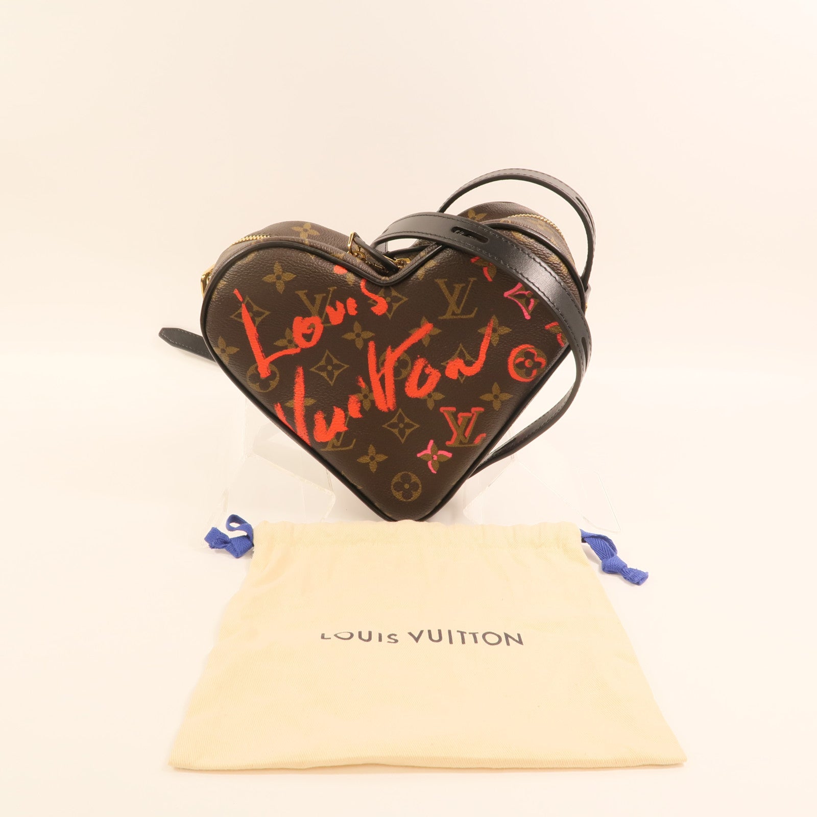 LOUIS VUITTON Monogram Sac Coeur Fall In Love金扣肩背袋棕色