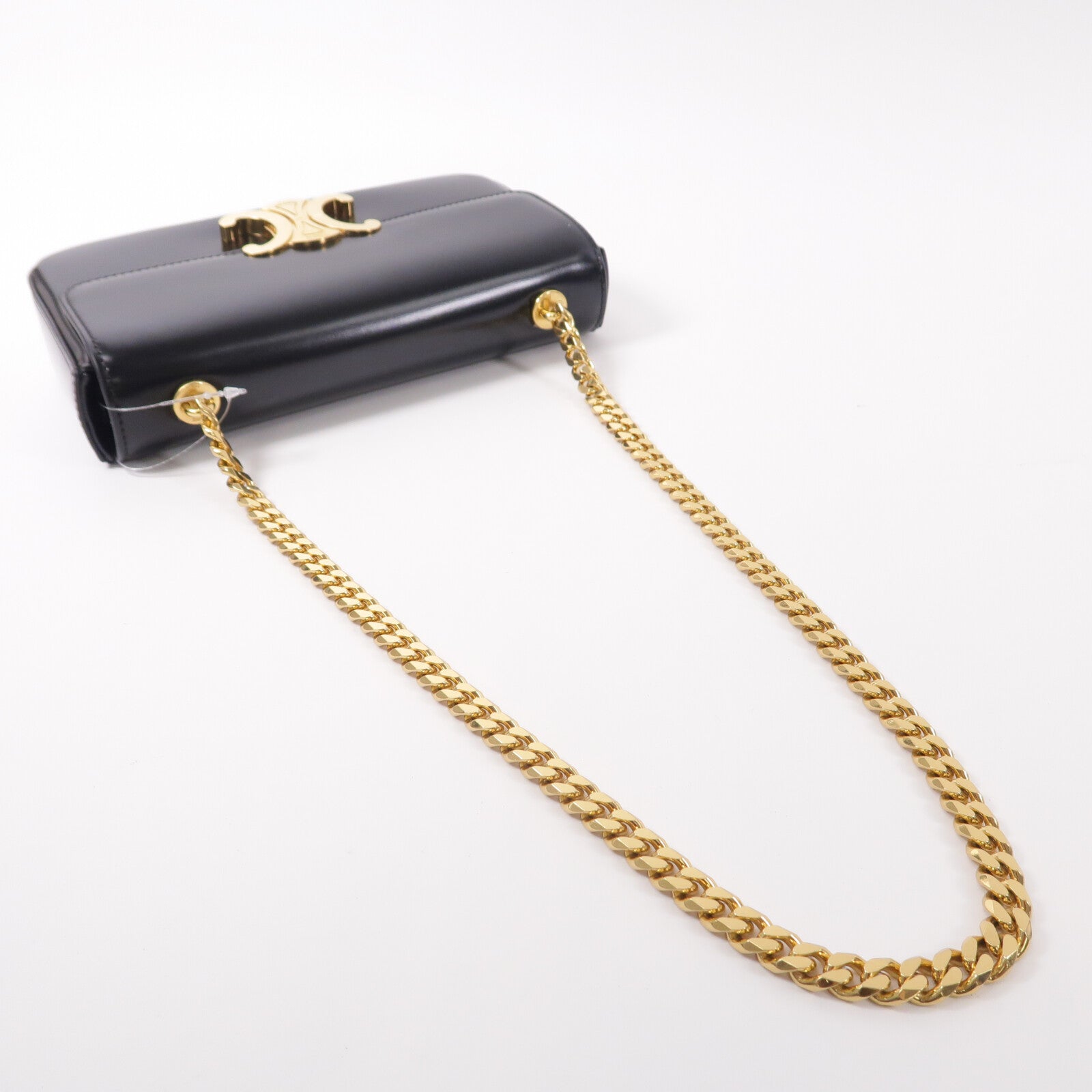 CELINE 牛皮皮革Claude鏈帶肩背袋