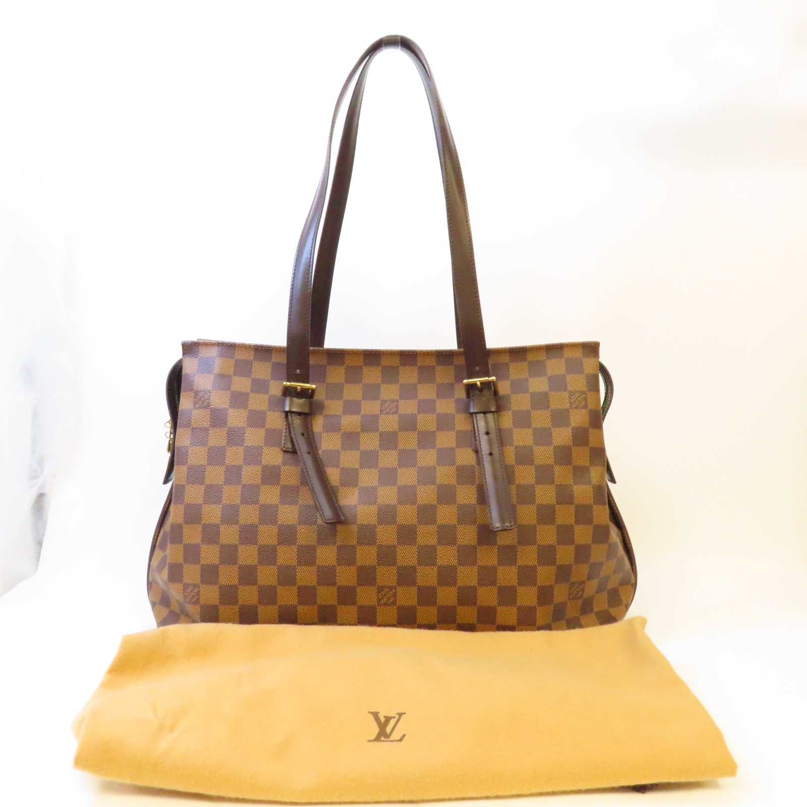 LOUIS VUITTON 【激減優惠】Damier Chelsea Tote Bag金扣肩背袋啡色