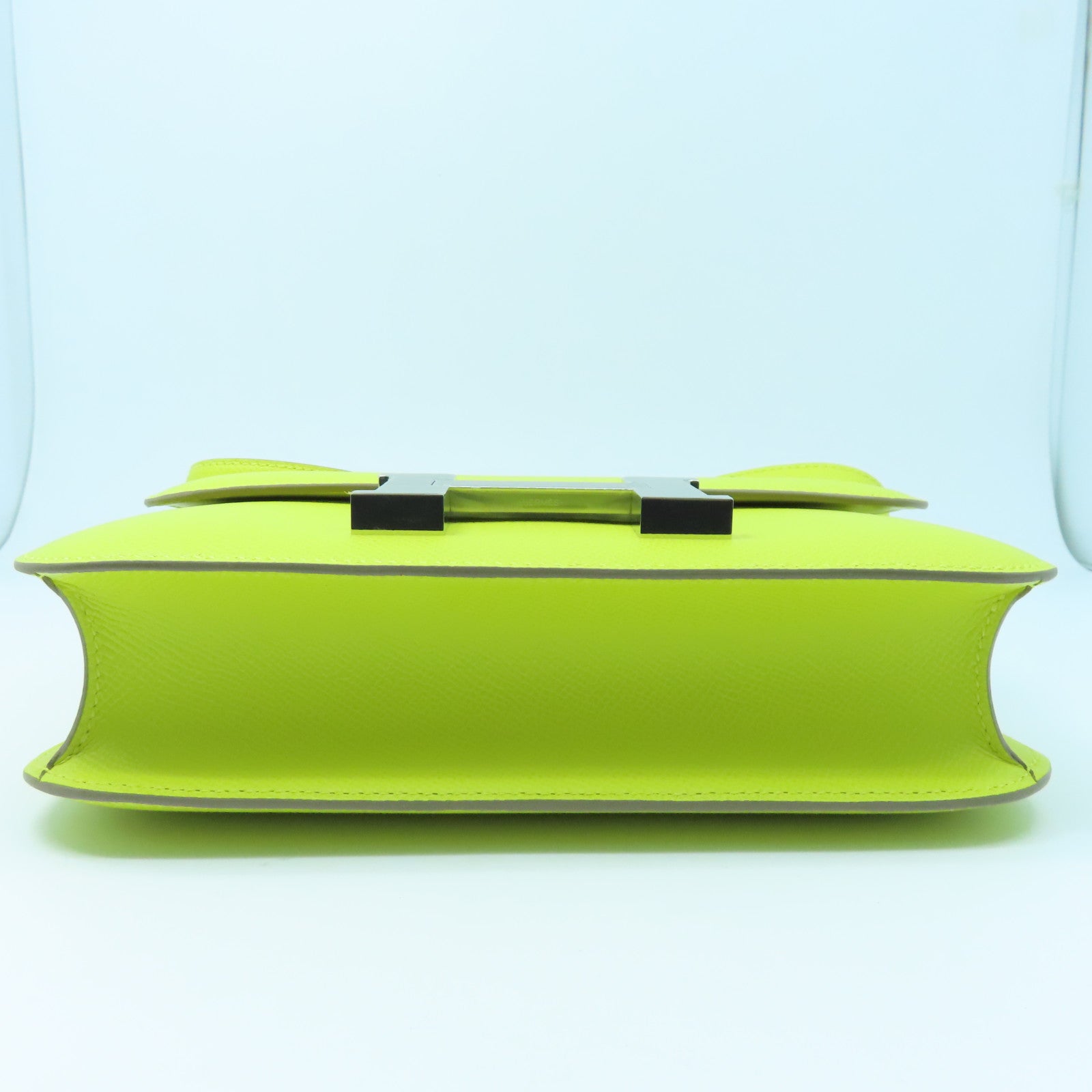 HERMES Epsom leather Constance 24 silver buckle handle shoulder shoulder bag lime yellow