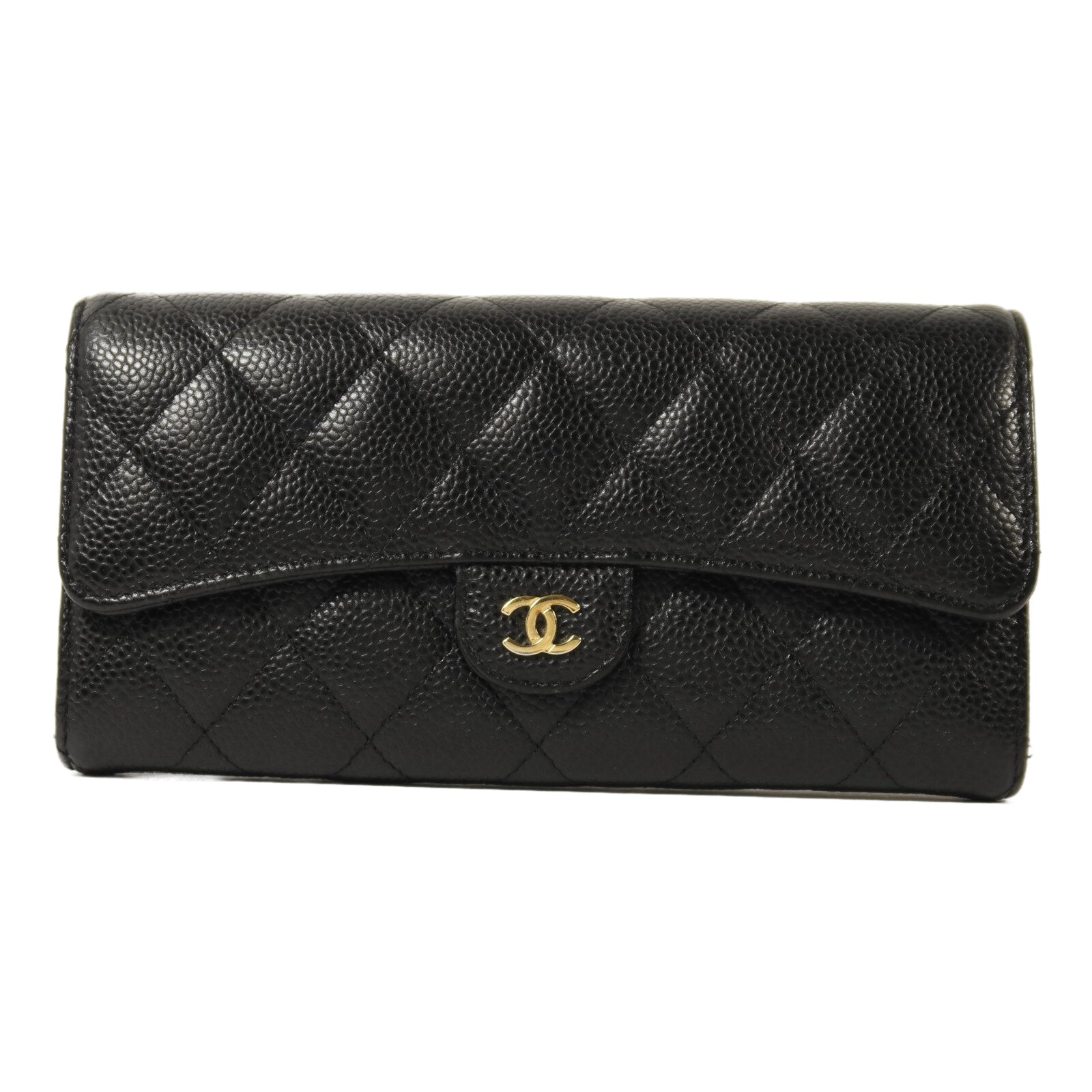 CHANEL 牛皮皮革Classic Long Wallet金扣長錢包