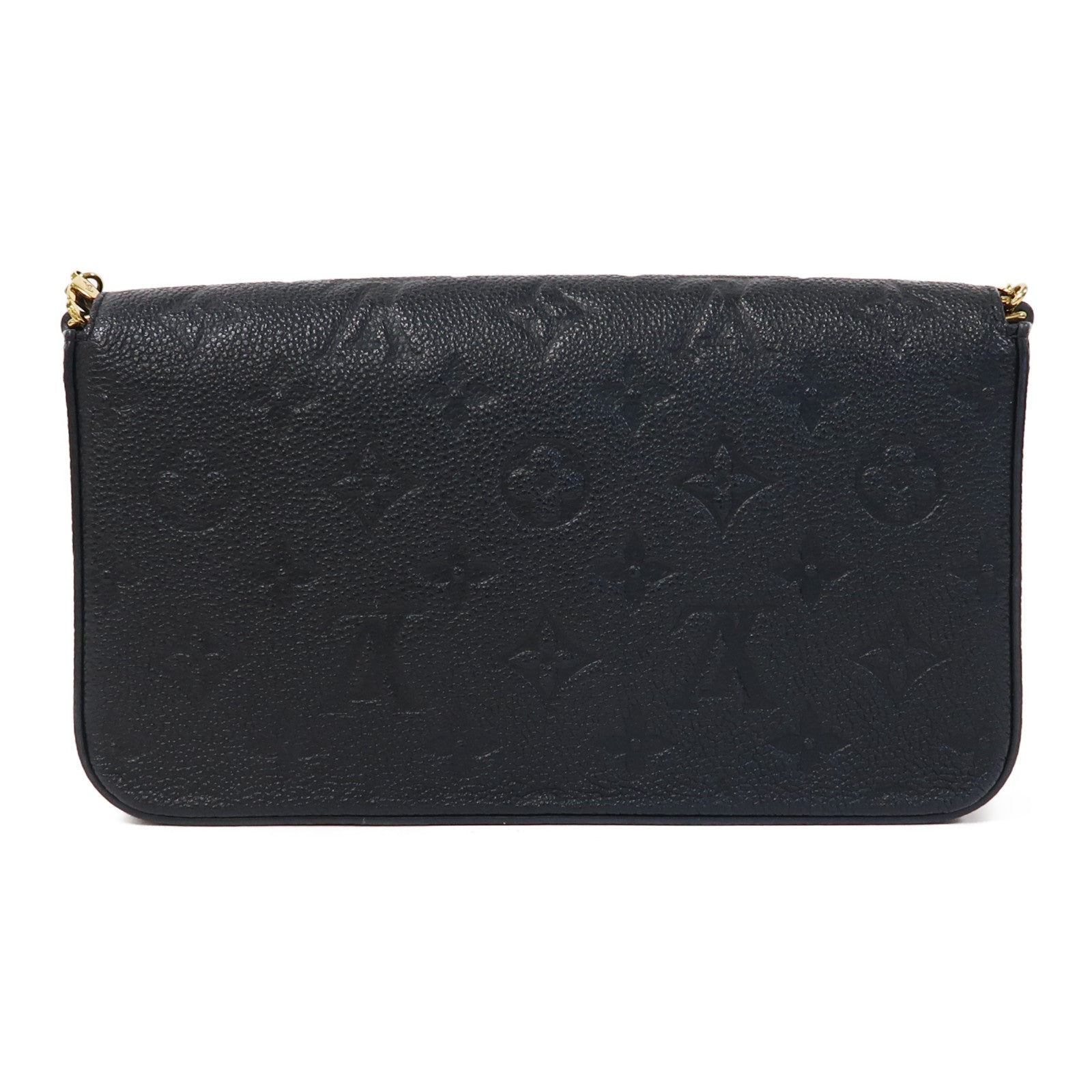 LOUIS VUITTON Monogram Empreinte Felicie Pochette金扣鏈帶肩背袋黑色