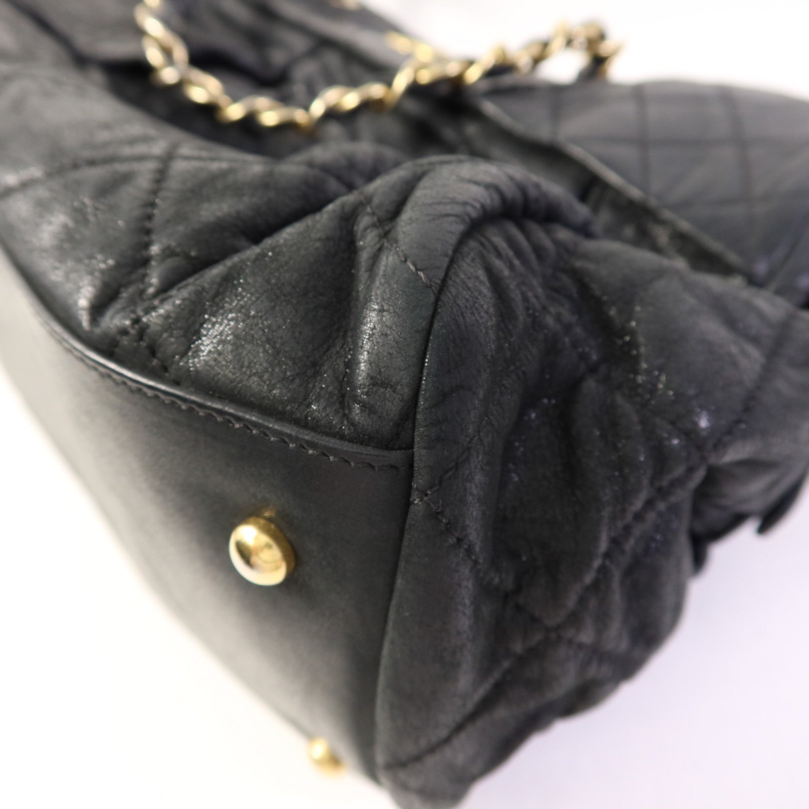CHANEL 牛皮皮革Chain Shoulder Bag金扣鏈帶肩背袋