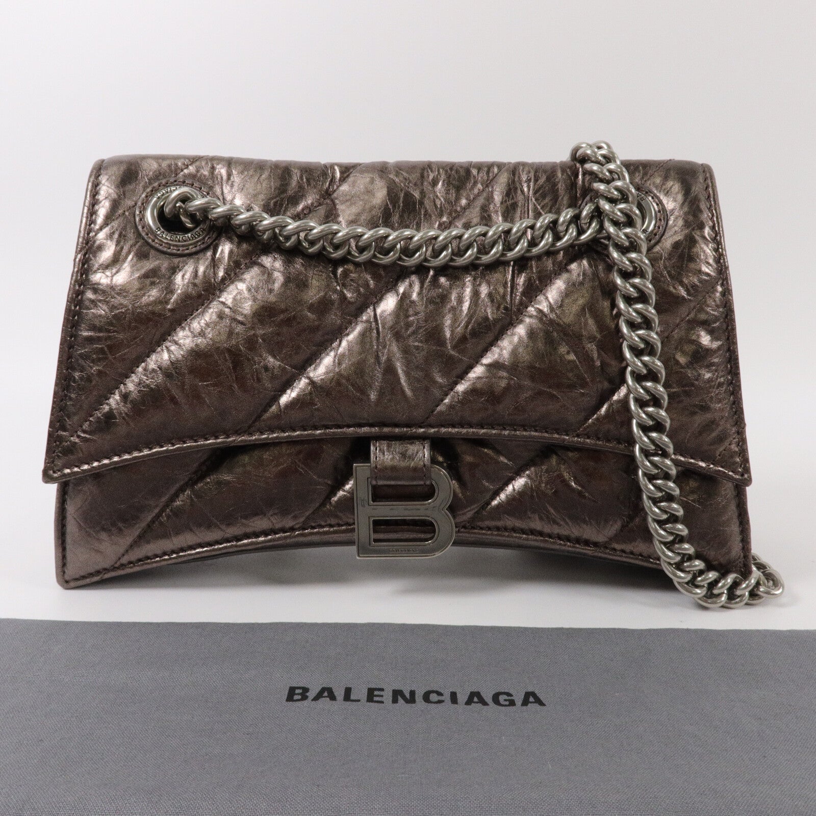 BALENCIAGA 牛皮皮革Small Crush Chain Quilted鏈帶肩背袋