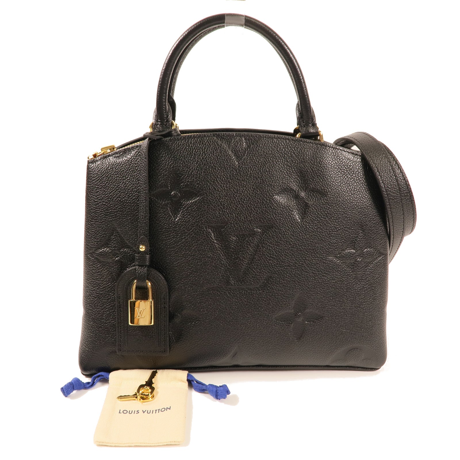 LOUIS VUITTON Monogram Empreinte Petit Palais金扣手挽肩背兩用袋