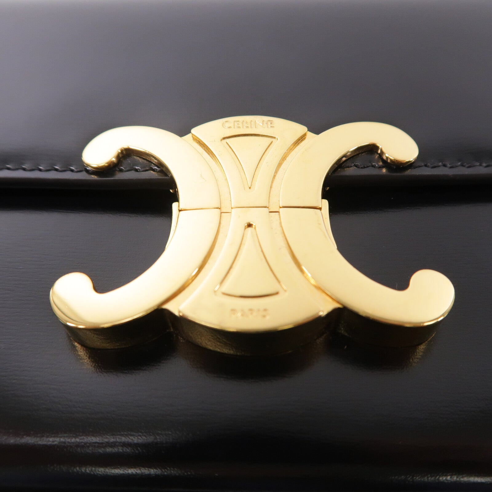 CELINE 牛皮皮革Claude鏈帶肩背袋