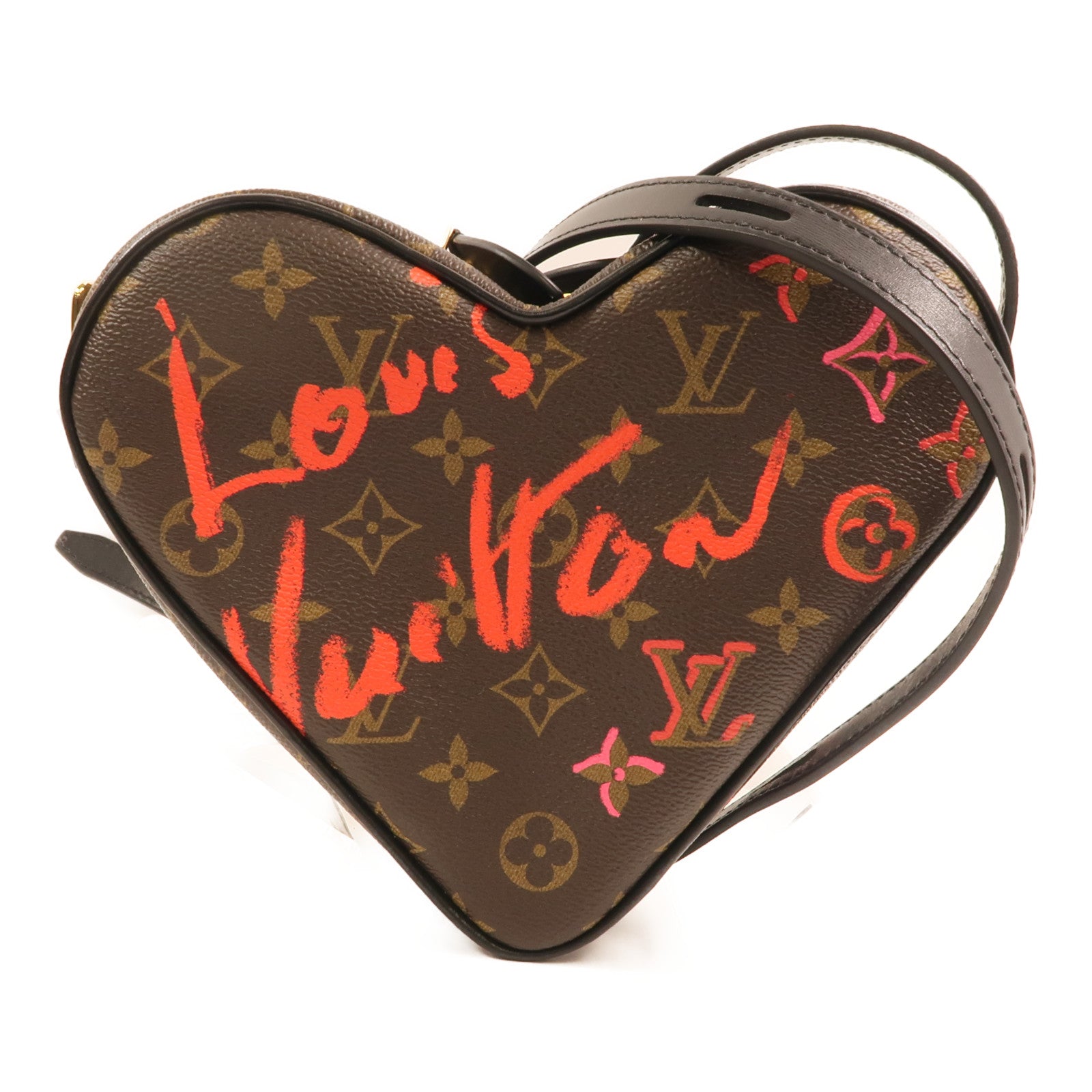 LOUIS VUITTON Monogram Sac Coeur Fall In Love金扣肩背袋棕色