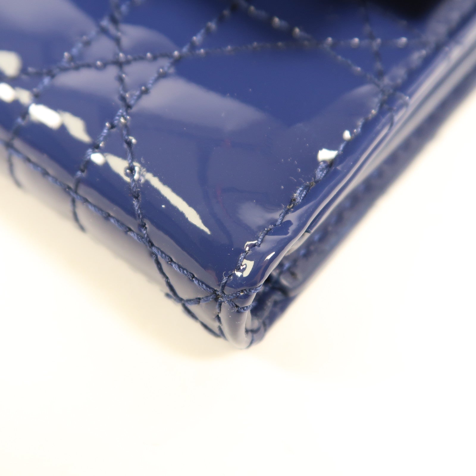 Dior 漆皮皮革Lady Dior Wallet金扣錢包