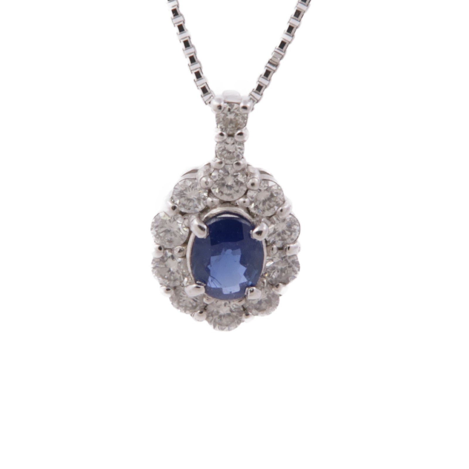 JEWELRY Sapphire Diamond Necklace PT850 Platinum