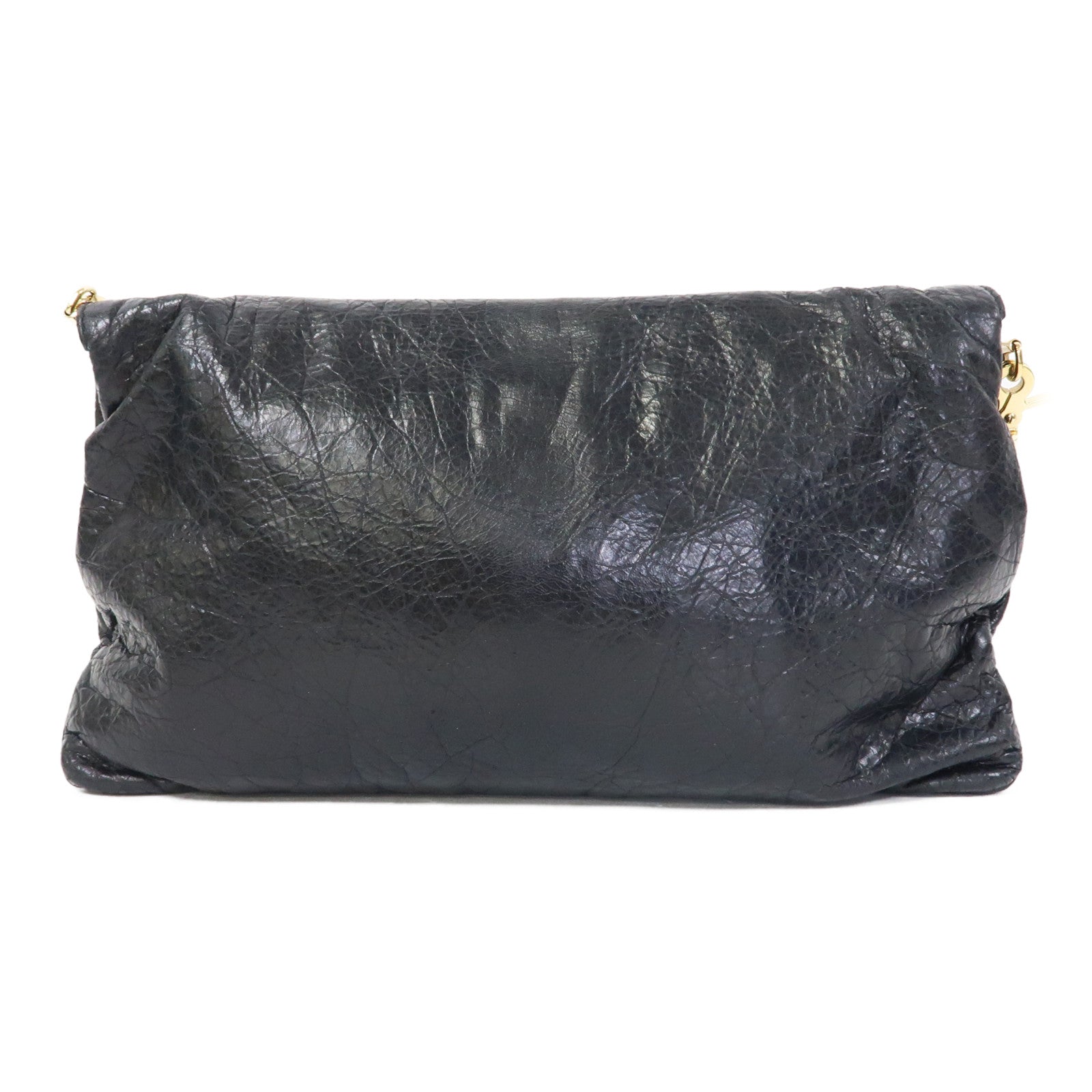 BALENCIAGA 牛皮皮革Giant Envelope金扣肩背袋黑色