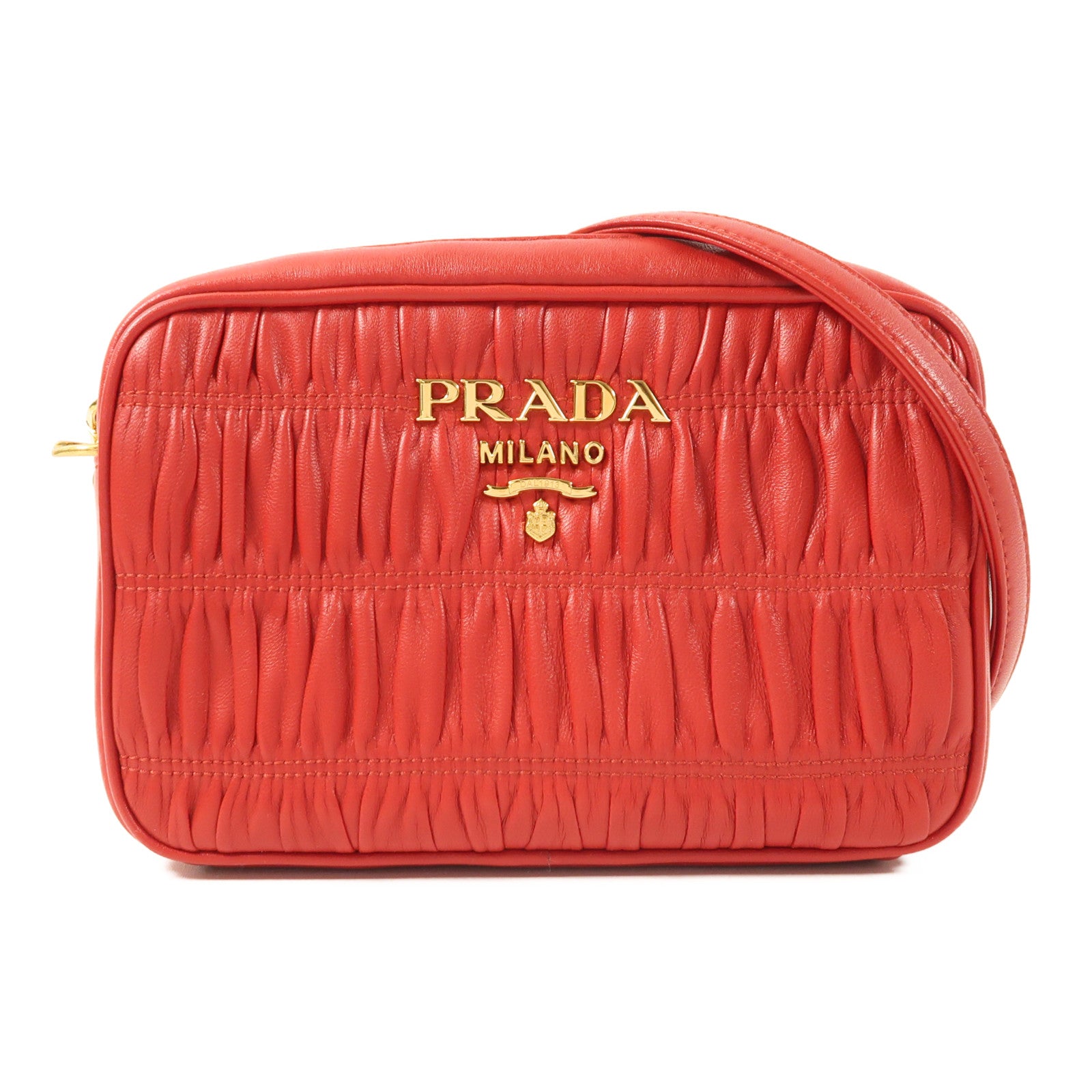 PRADA 羊皮皮革Shoulder Bag金扣肩背袋