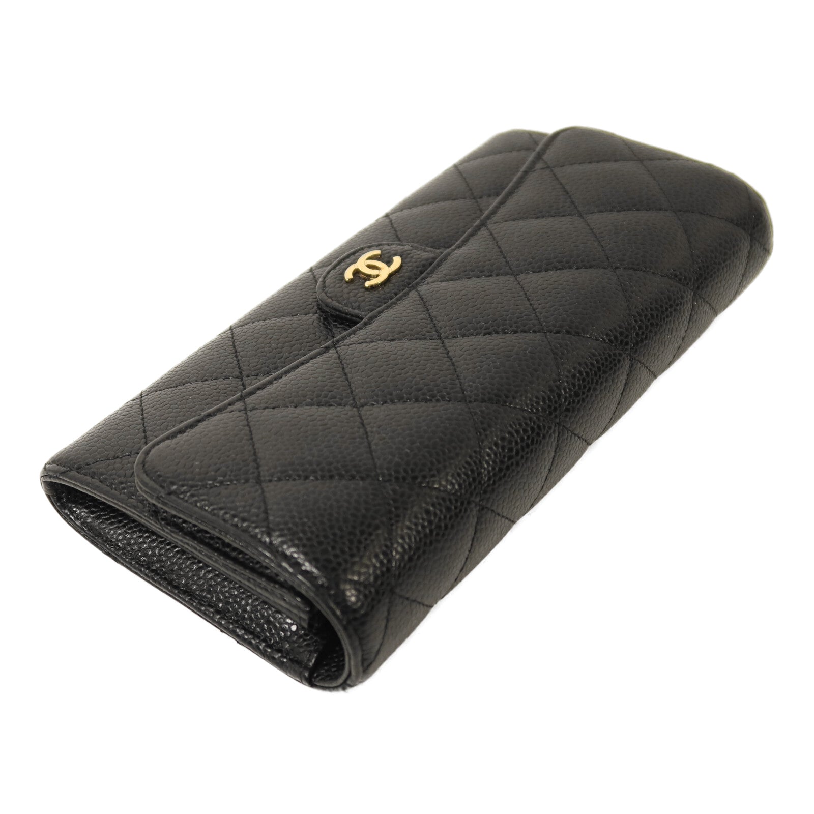 CHANEL 牛皮皮革Classic Long Wallet金扣長錢包