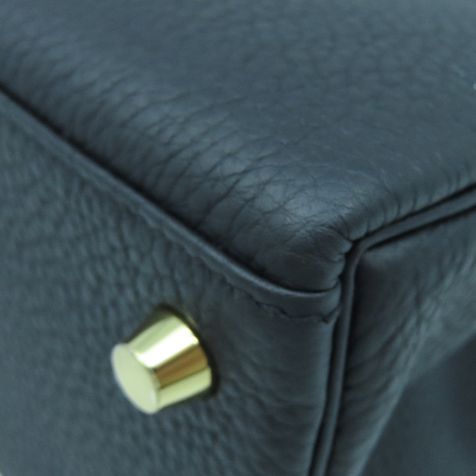 HERMES 【激減優惠】Togo皮革Kelly 25金扣手挽肩背兩用袋黑色