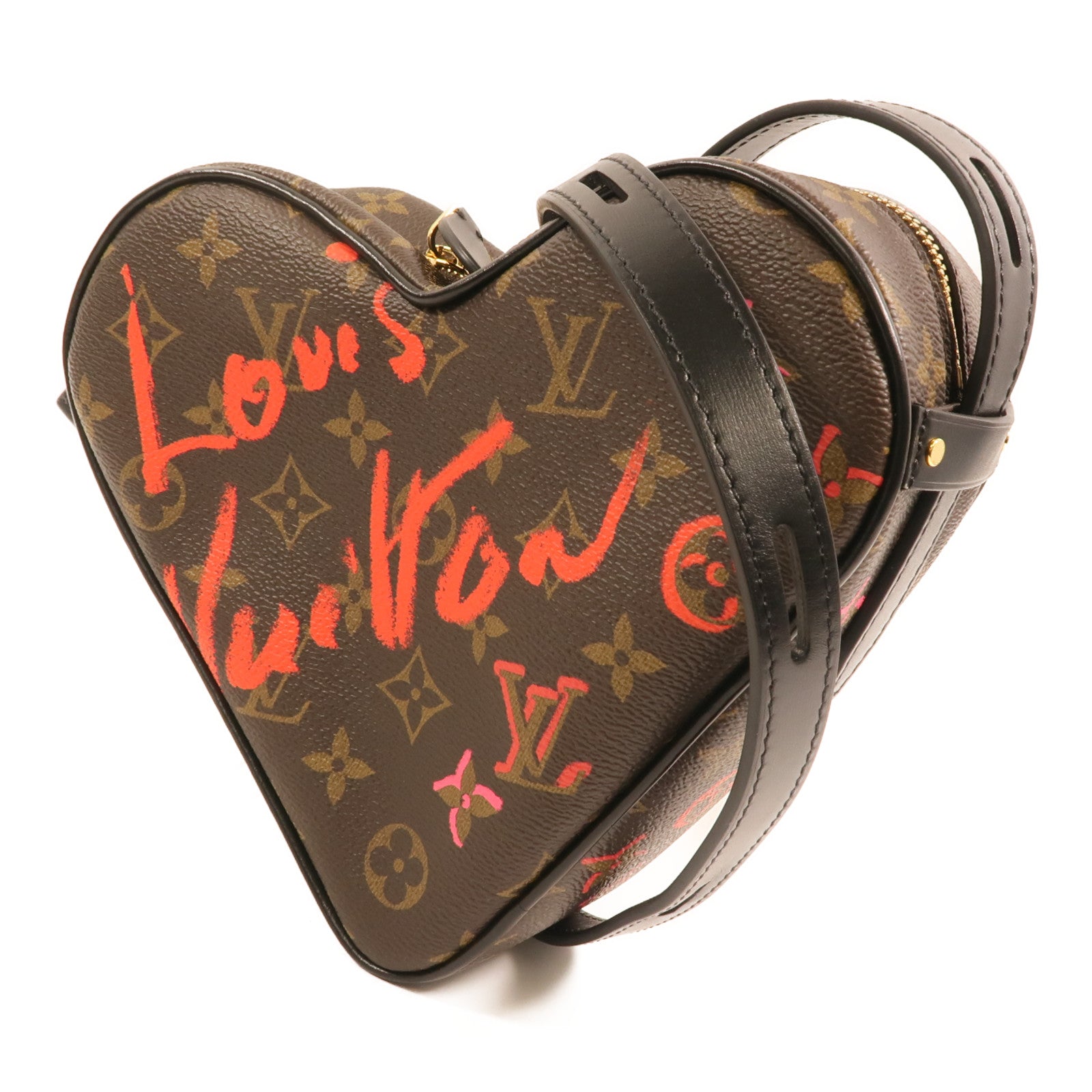 LOUIS VUITTON Monogram Sac Coeur Fall In Love金扣肩背袋棕色