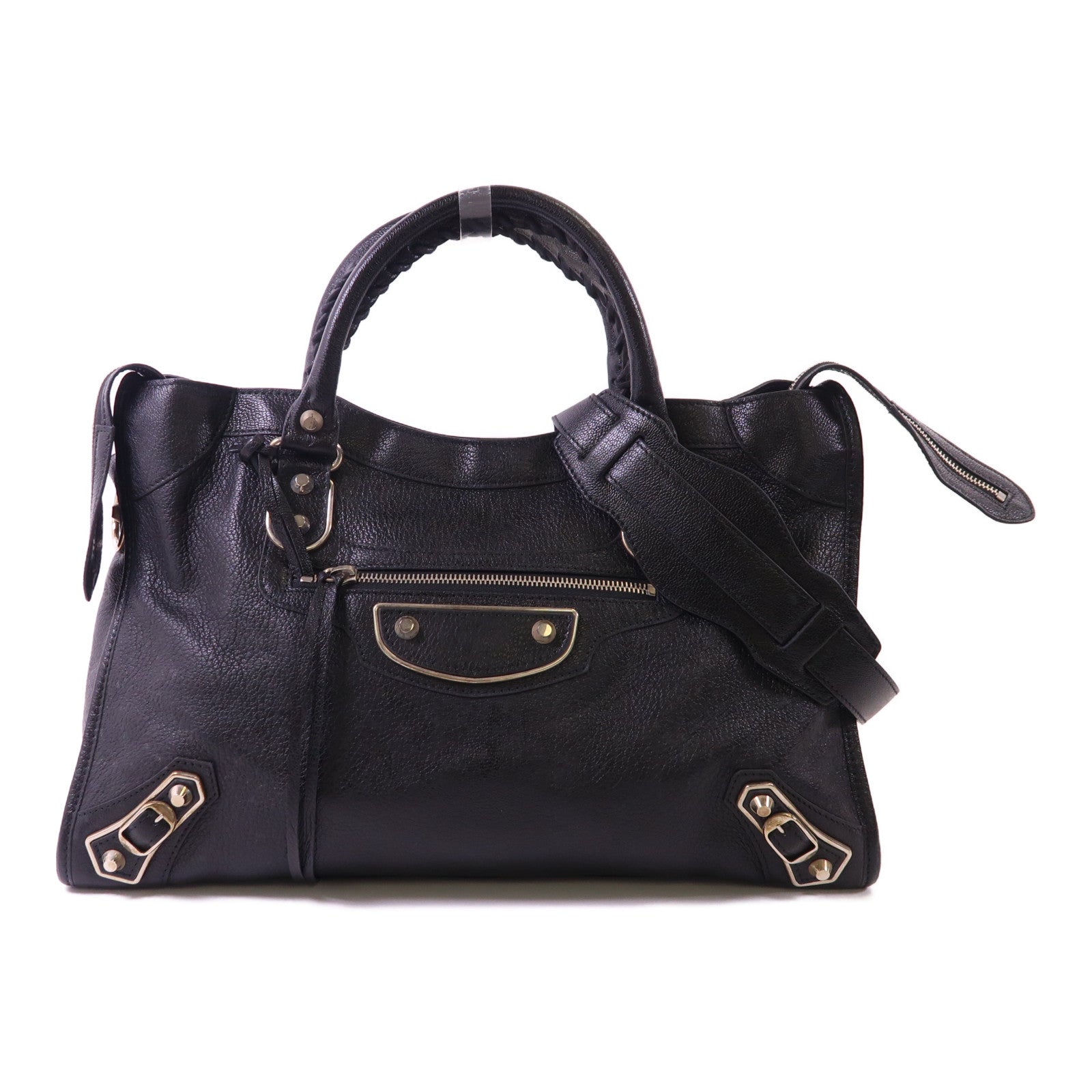 BALENCIAGA Chevre皮革City銀扣手挽肩背兩用袋