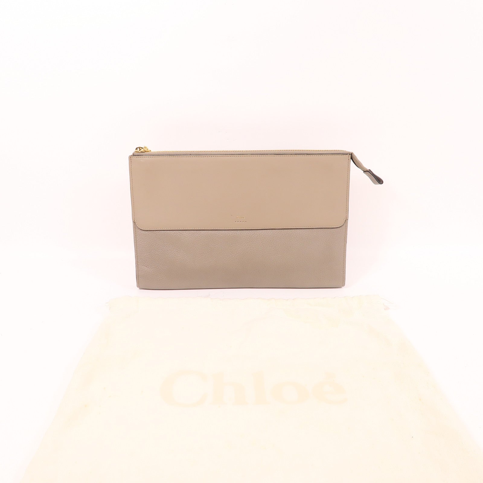 Chloe 【激減優惠】牛皮皮革Pouch金扣手拿包