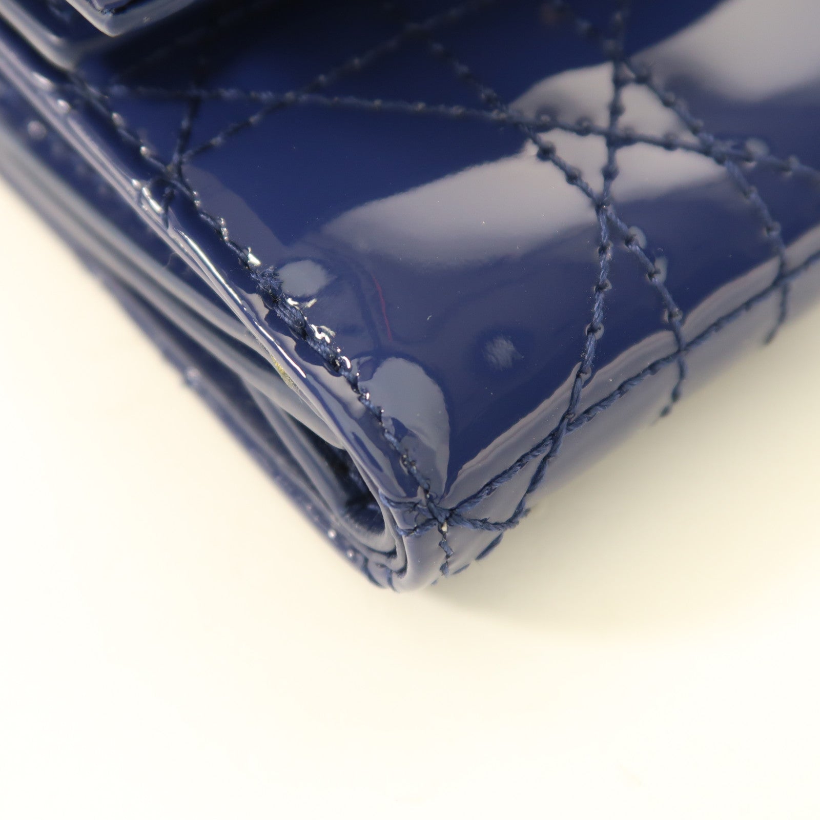 Dior 漆皮皮革Lady Dior Wallet金扣錢包