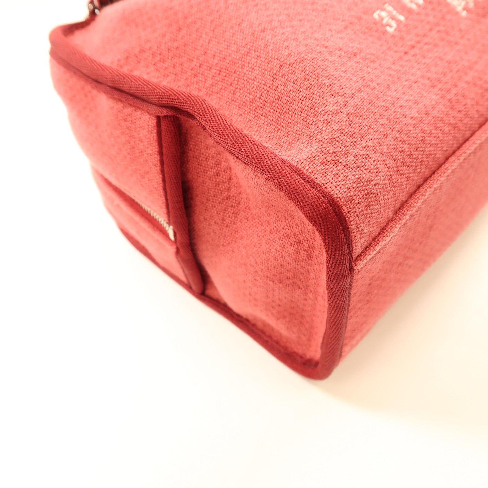 CHANEL 帆布Deauville Bowling Tote Bag銀扣手挽肩背兩用袋