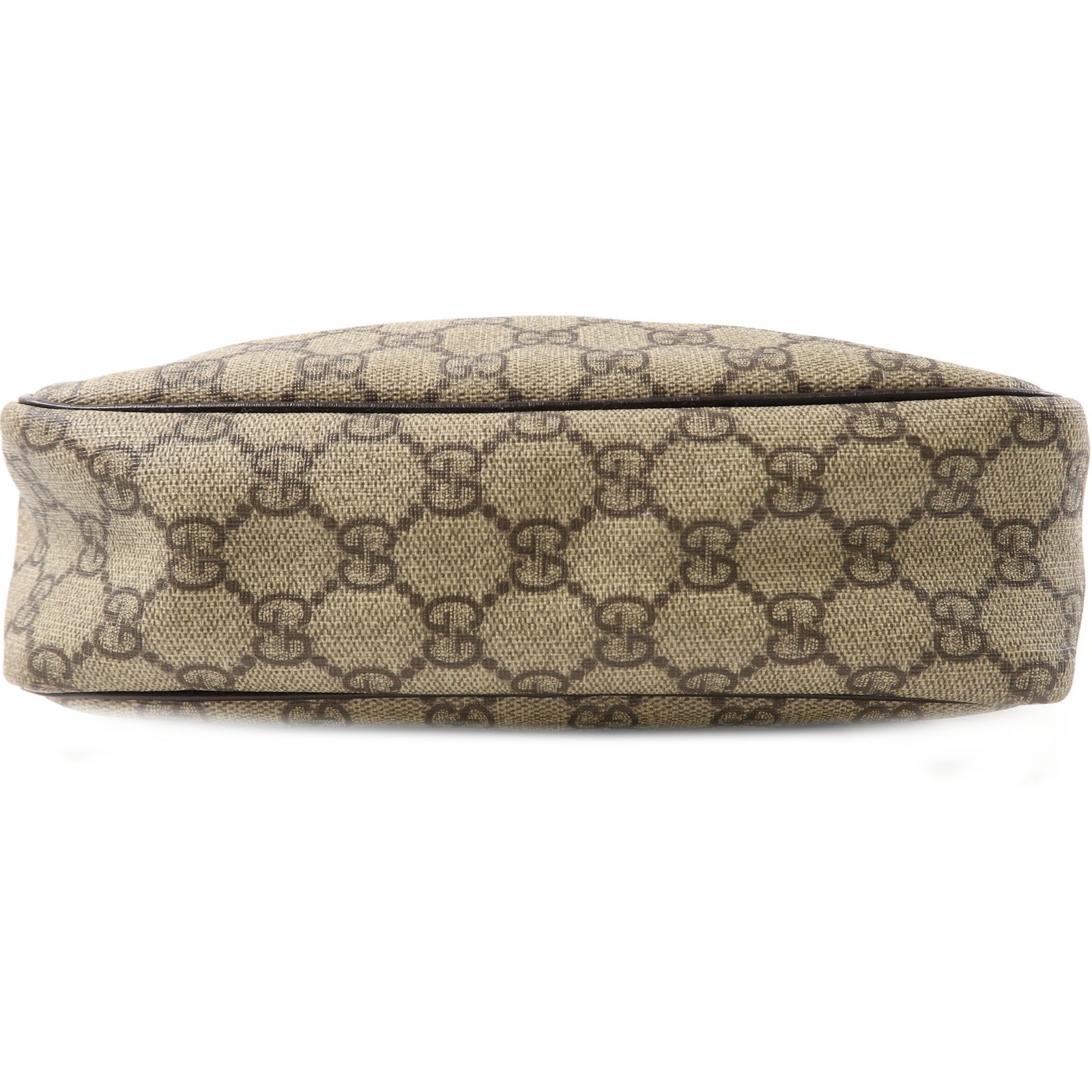 GUCCI 塗層帆布/皮革Shoulder Bag銀扣肩背袋啡色