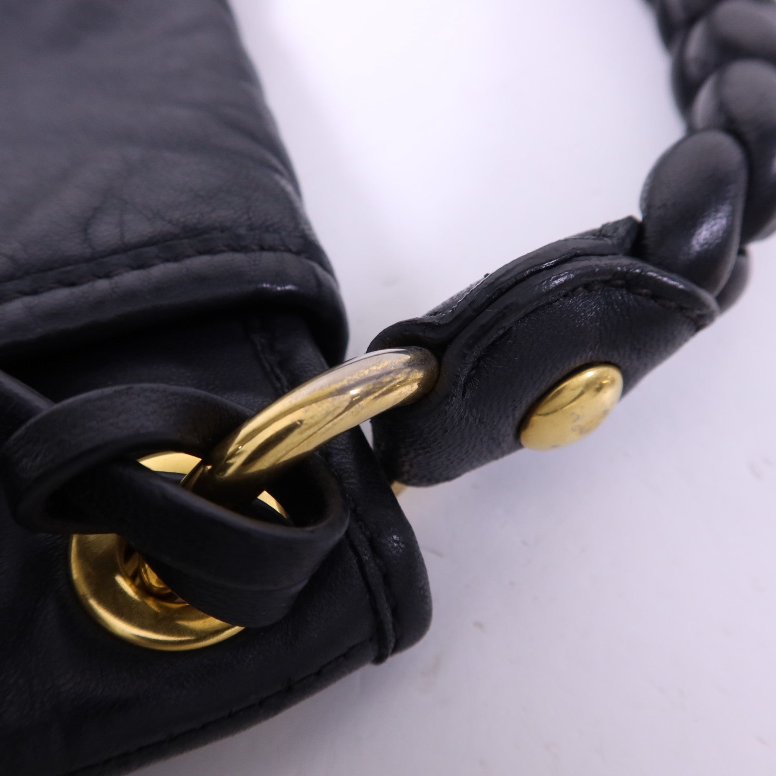 Miu Miu 羊皮皮革2 Way Shoulder Bag金扣手挽肩背兩用袋