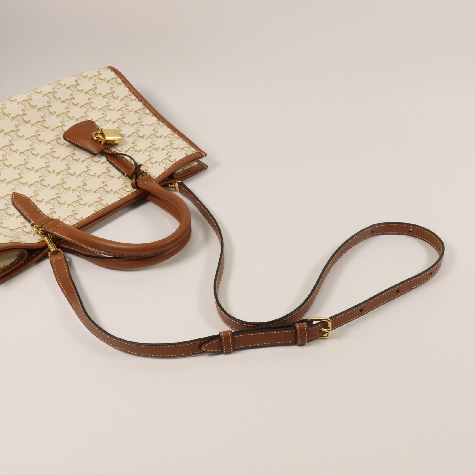 CELINE 牛皮皮革Mini Horizontal Cabas手挽肩背兩用袋