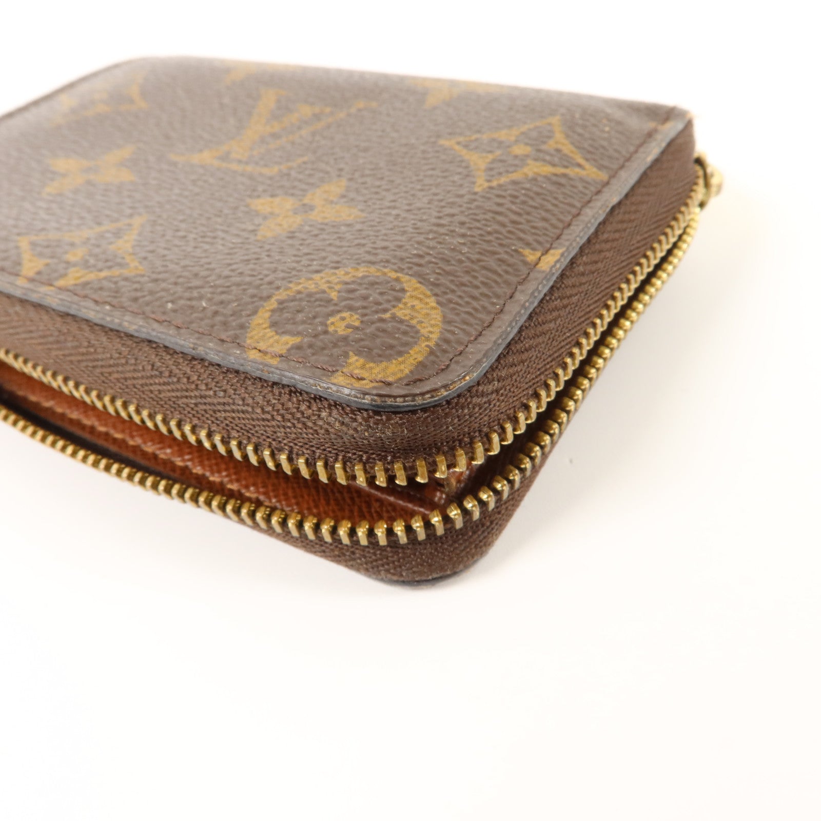 LOUIS VUITTON Monogram Zippy Coin Purse金扣零錢包棕色