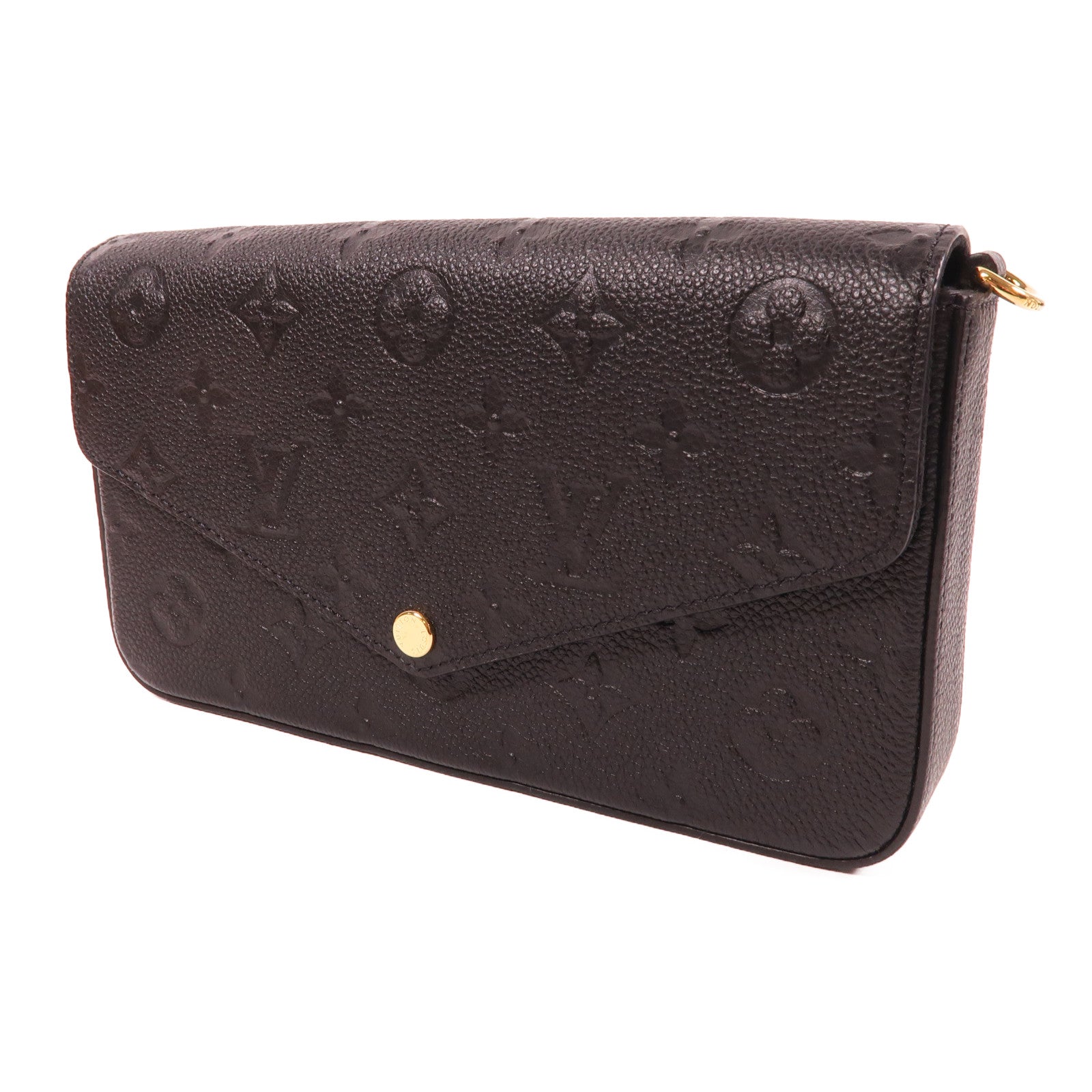 LOUIS VUITTON Monogram Empreinte Felicie Pochette金扣鏈帶肩背袋