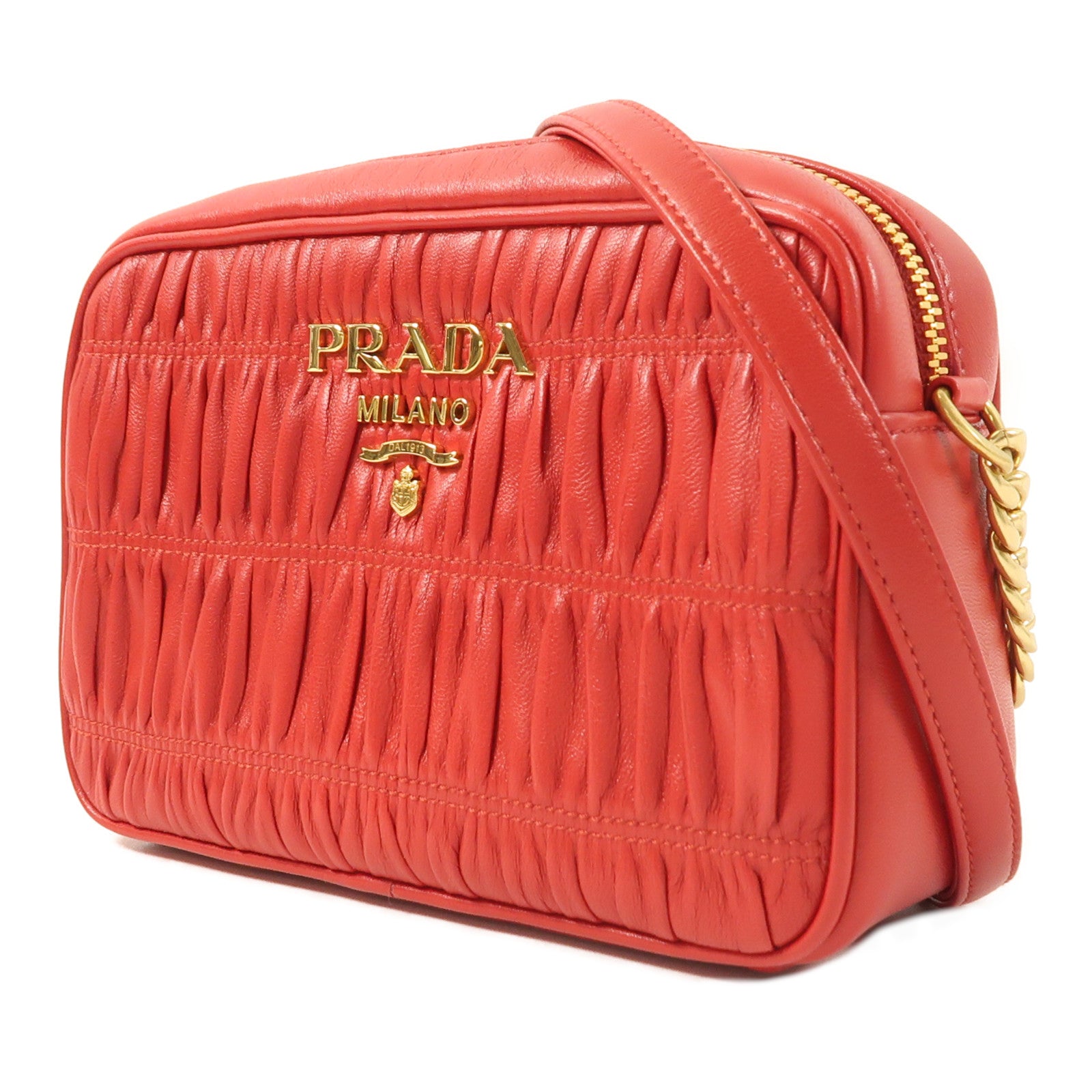 PRADA 羊皮皮革Shoulder Bag金扣肩背袋
