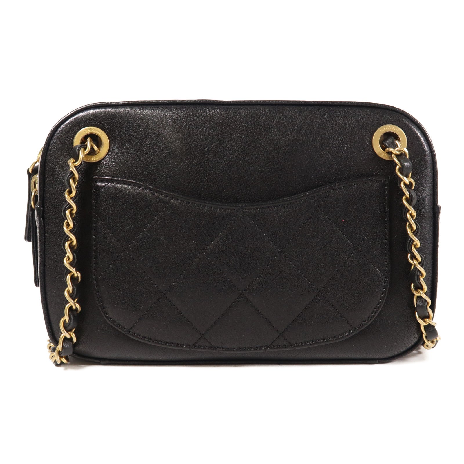 CHANEL 牛皮皮革Chanel 19 Camera金扣鏈帶肩背袋