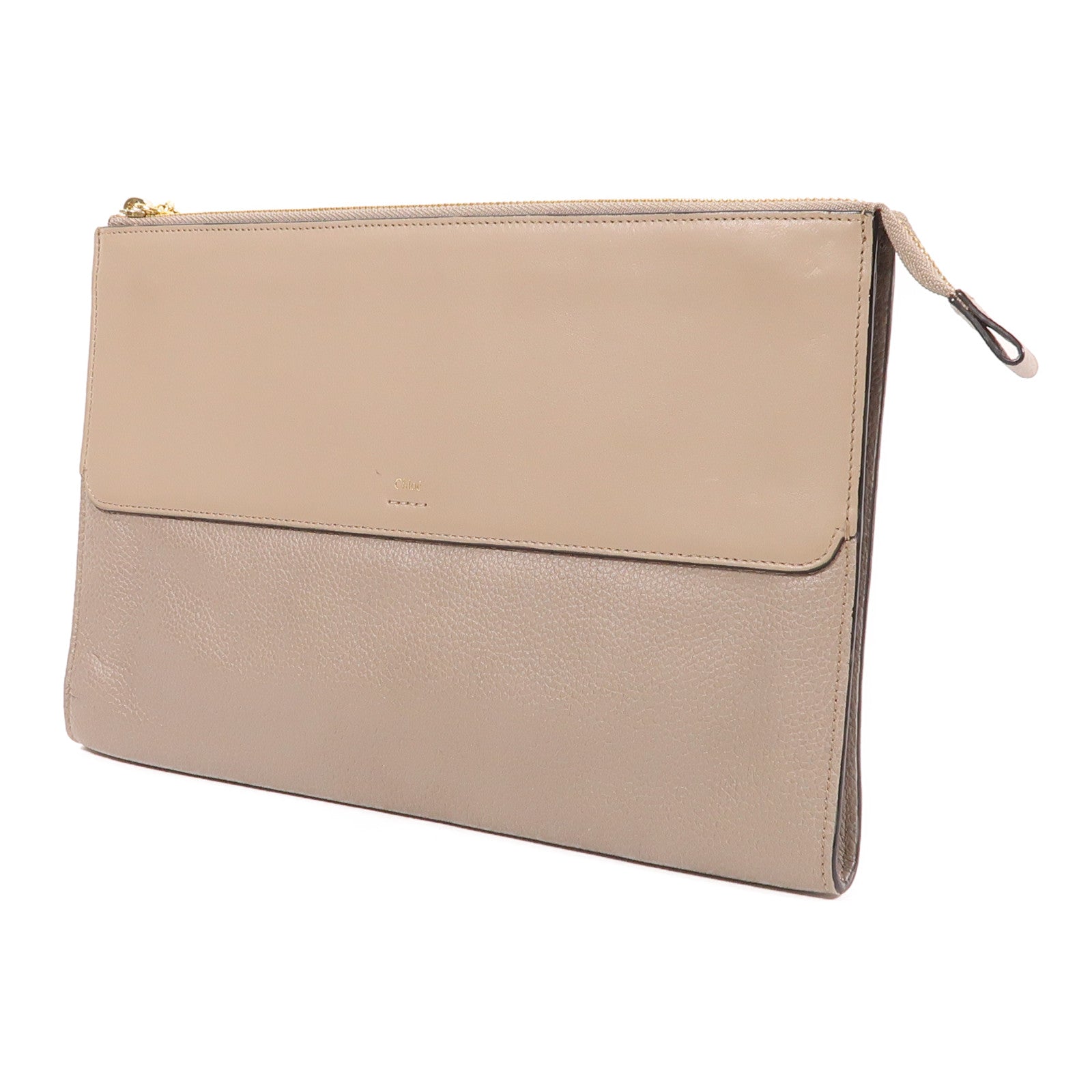 Chloe 牛皮皮革Pouch金扣手拿包