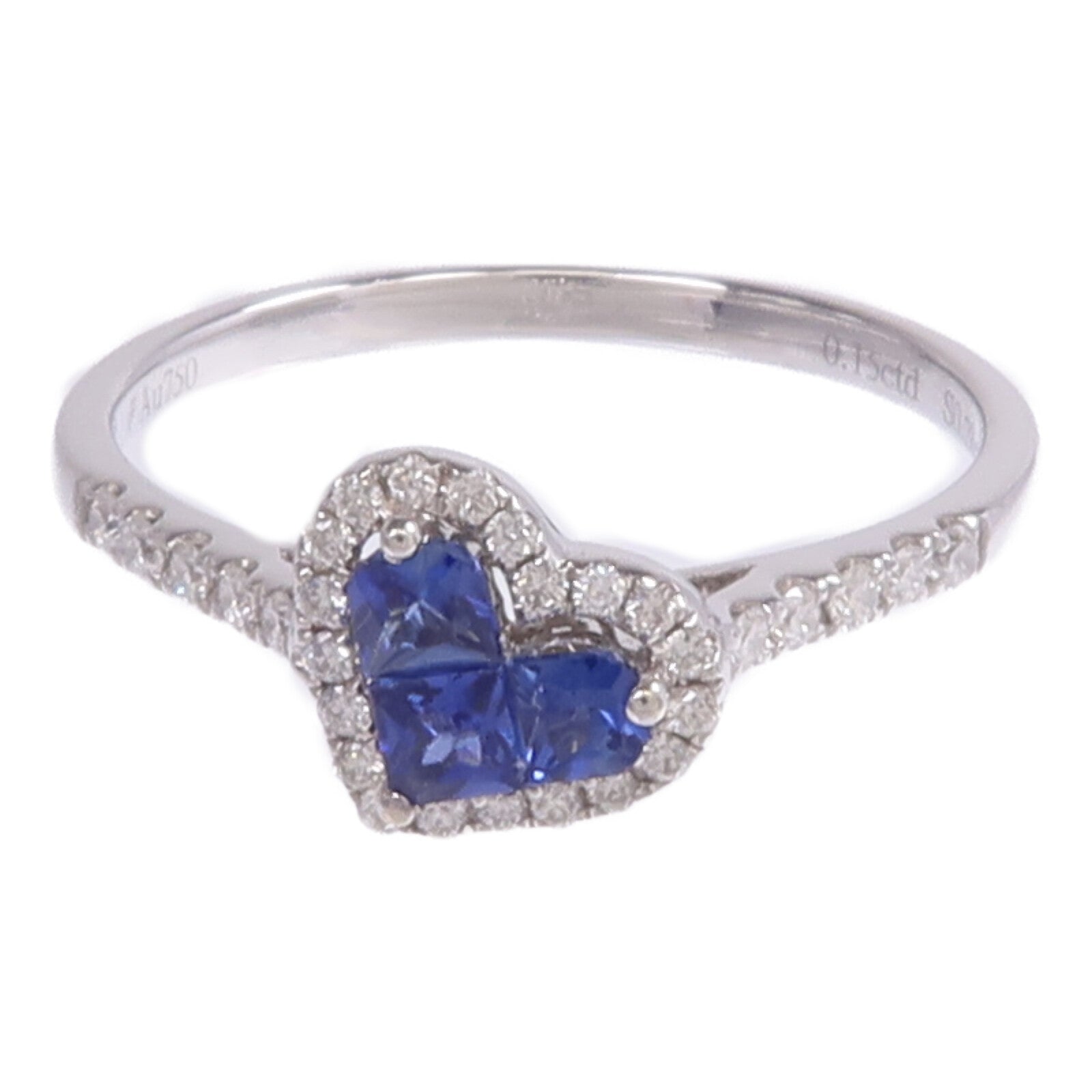 JEWELRY 18K白金Sapphire Diamond Ring藍寶石/鑽石戒指US#6.5