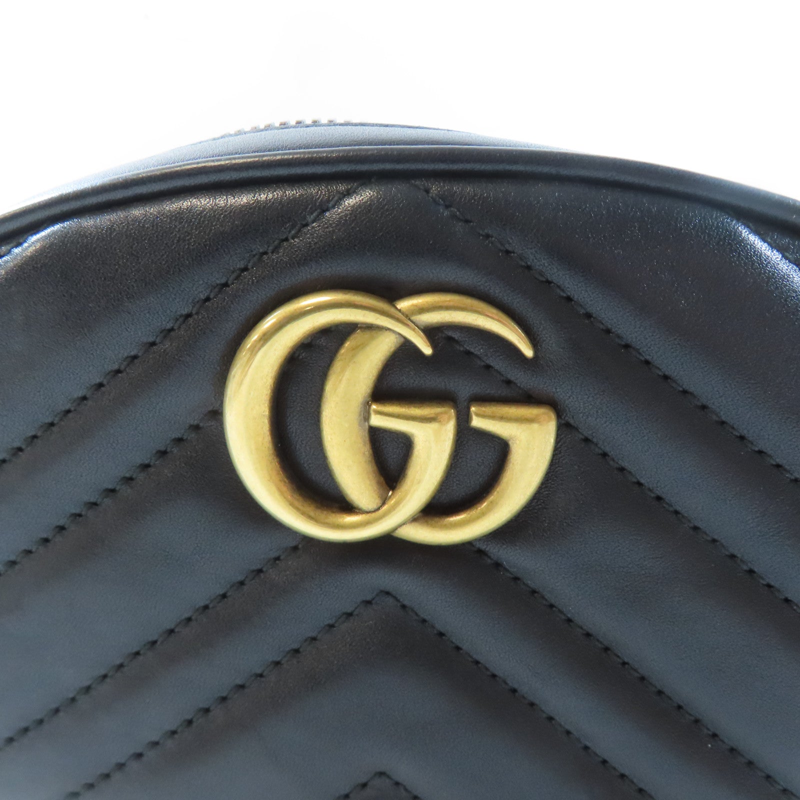 GUCCI 牛皮皮革GG Marmont Waist Bag金扣腰包黑色
