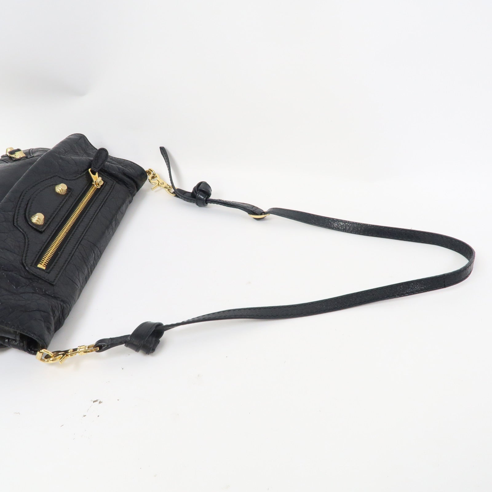 BALENCIAGA 牛皮皮革Giant Envelope金扣肩背袋黑色