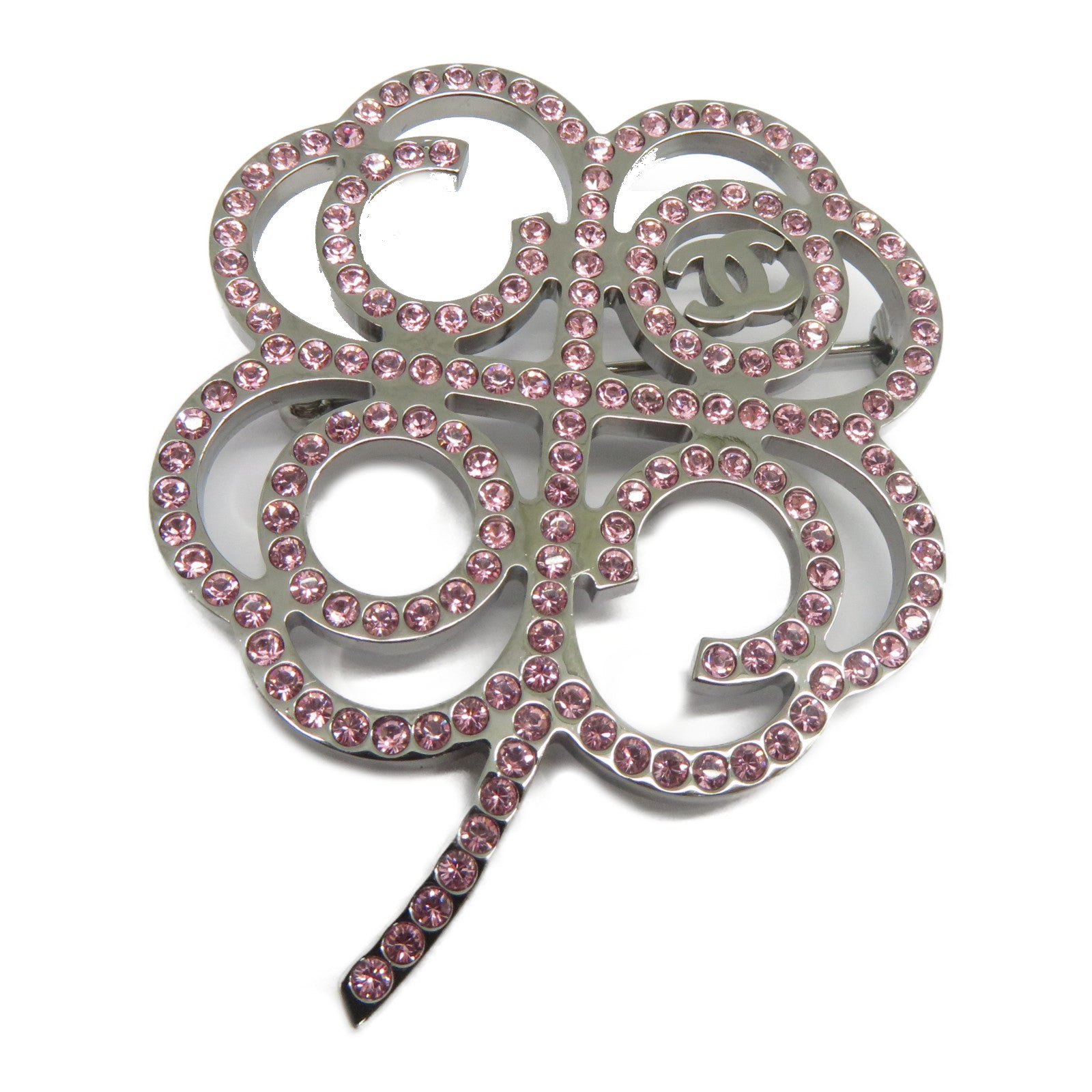 CHANEL 【激減優惠】金屬Brooch胸針銀色/粉紅色