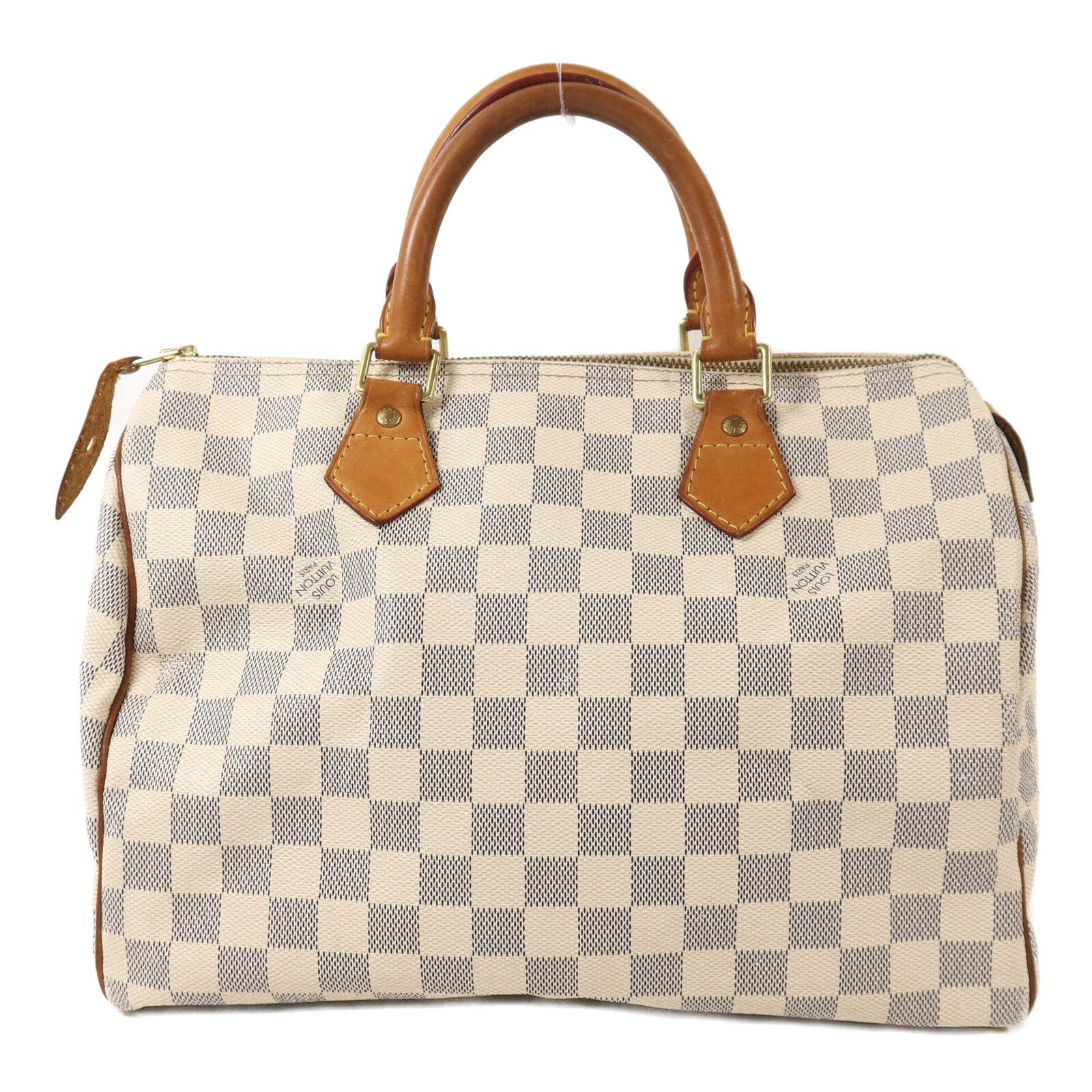 LOUIS VUITTON Damier Azur Speedy 30金扣手挽袋
