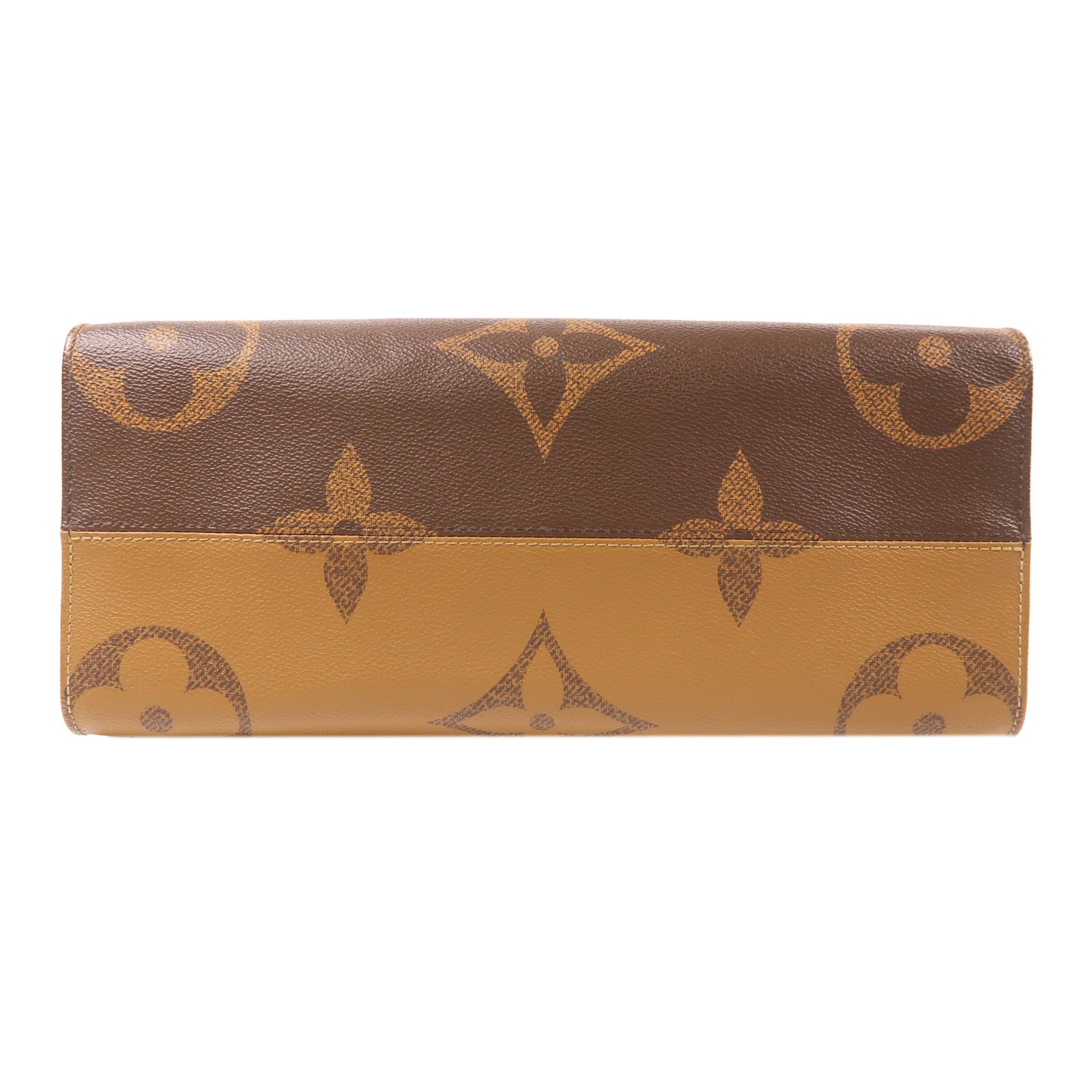 LOUIS VUITTON Monogram On The Go MM金扣手挽肩背兩用袋棕色