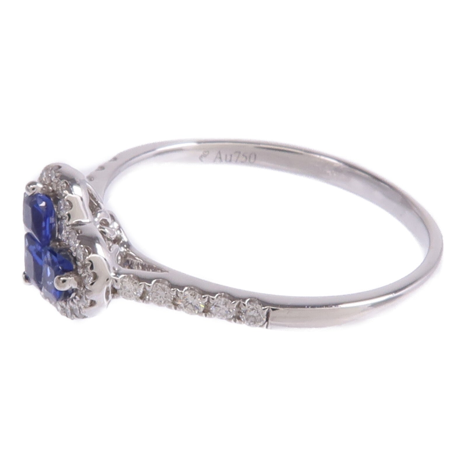 JEWELRY 18K白金Sapphire Diamond Ring藍寶石/鑽石戒指US#6.5